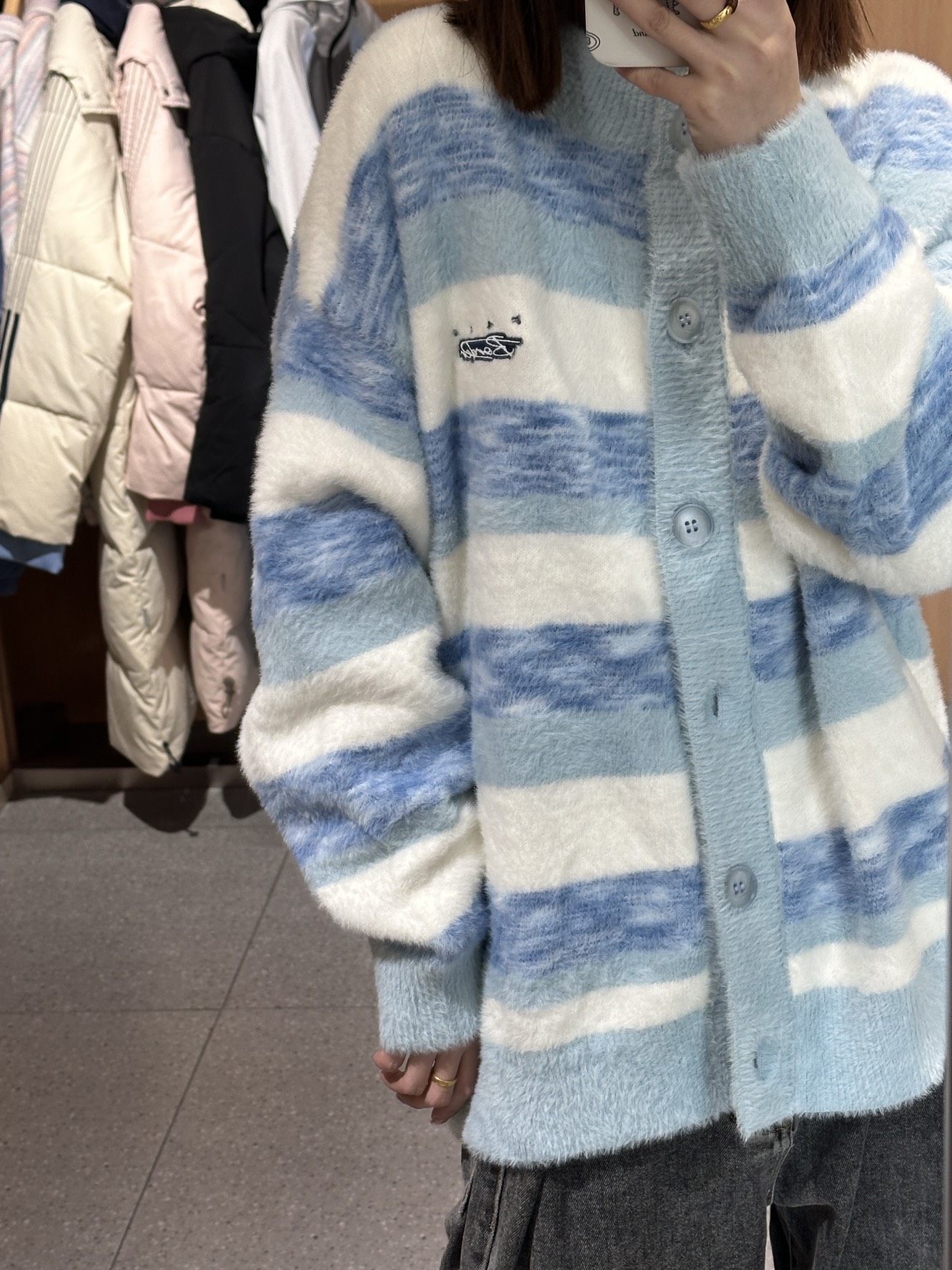 条纹蓝白毛衣 真的好看又舒服