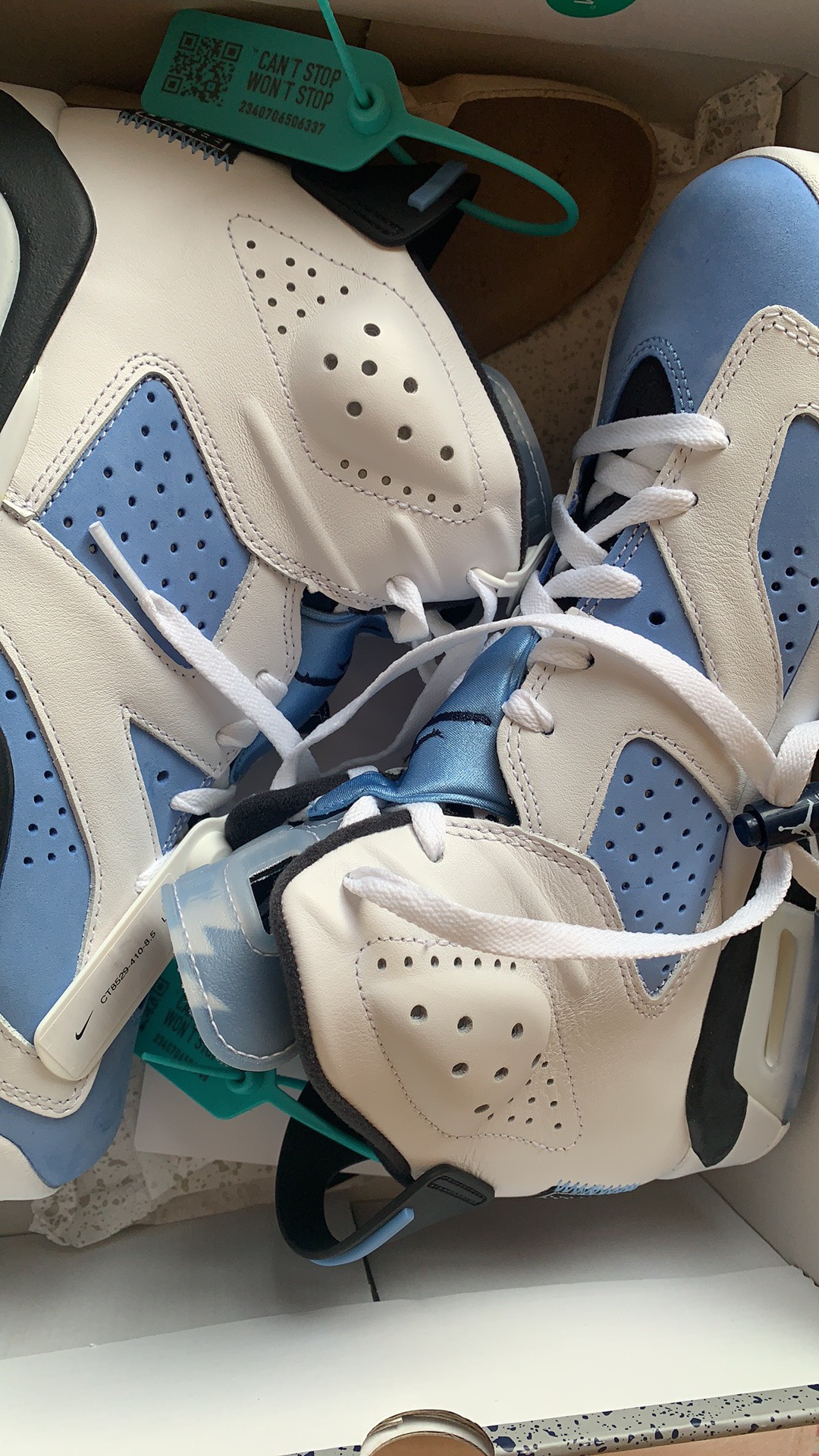 custom review-Jordan Air Jordan 6 Retro 'Университетский синий' Высокие топы Винтажные баскетбольные кроссовки Мужские Белый Синий