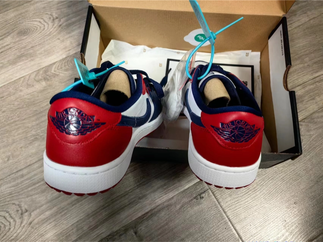 custom review-Jordan Air Jordan 1 Low GOLF 'USA' Low Топ Винтажные баскетбольные кроссовки Унисекс Синий красный