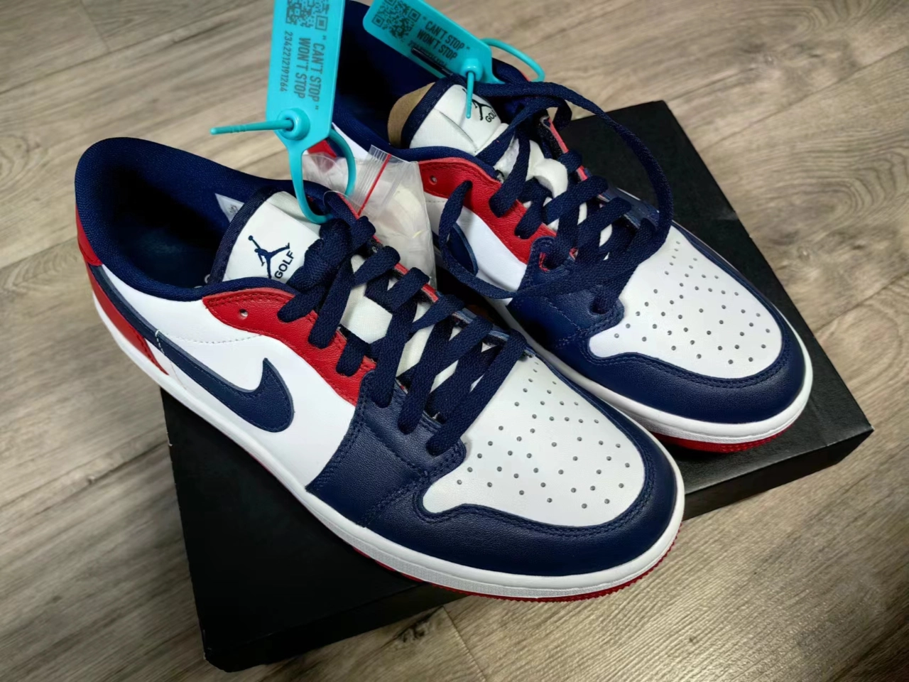 custom review-Jordan Air Jordan 1 Low GOLF 'USA' Low Топ Винтажные баскетбольные кроссовки Унисекс Синий красный