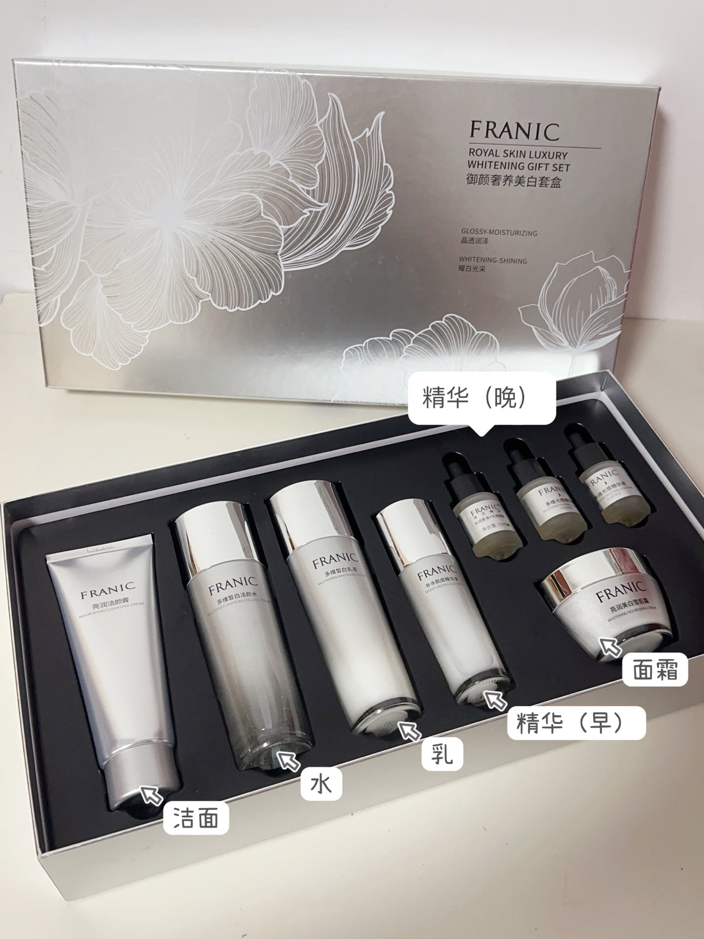 好皮肤养成记-法兰琳卡美白淡斑水乳套装