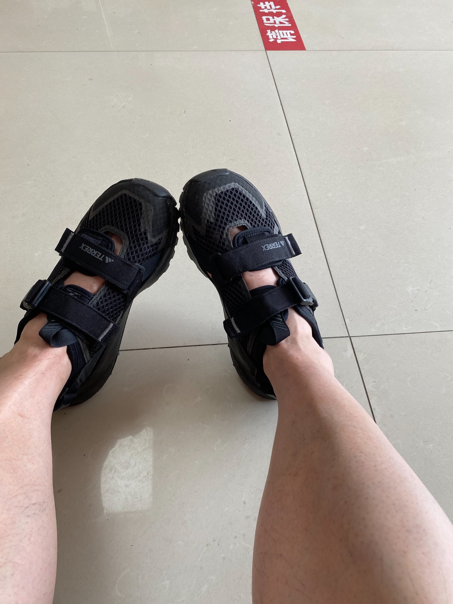 custom review-adidas Terrex Hydroterra Дышащий TRACTION Спортивные Сандалии Унисекс Черные