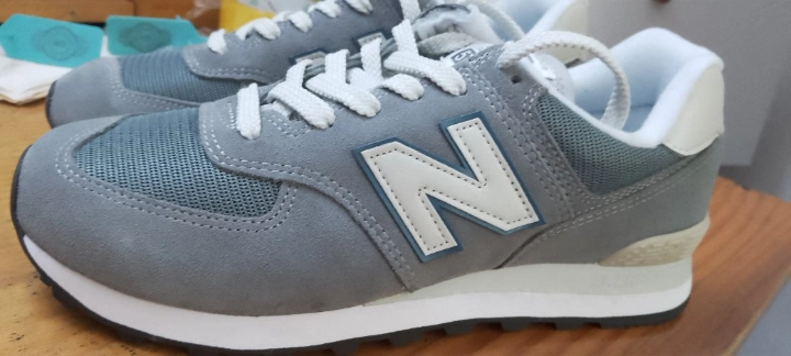 custom review-New Balance NB 574 Дышащий Низкий Топ Повседневные Городские Кроссовки для Коммутирования и Беговых Кроссовки Унисекс Бетонно-Серый