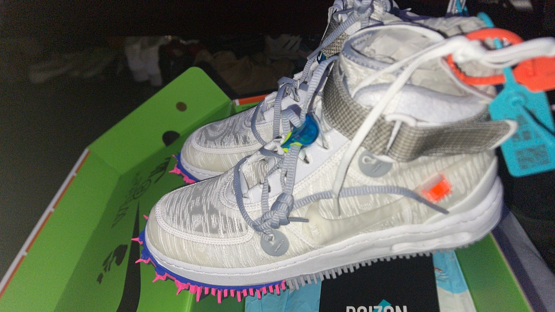 custom review-Off Белый x Nike Air FORCE 1 SP MID Топ Скейтборд Кроссовки Унисекс Белый