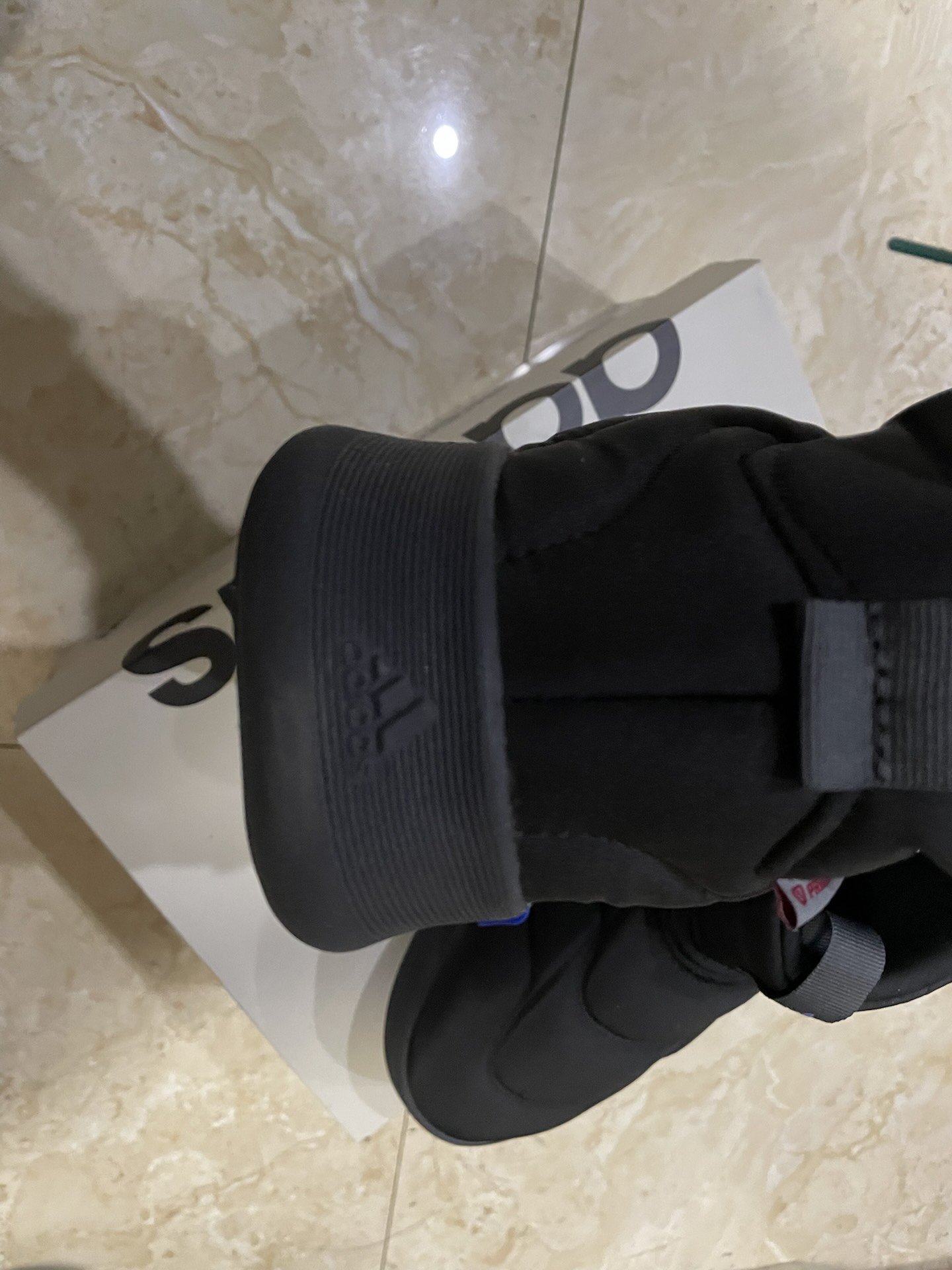 custom review-Adidas Adipuff Термостойкий Устойчивый к истиранию Против скольжения Короткие Снежные ботинки Унисекс Черный