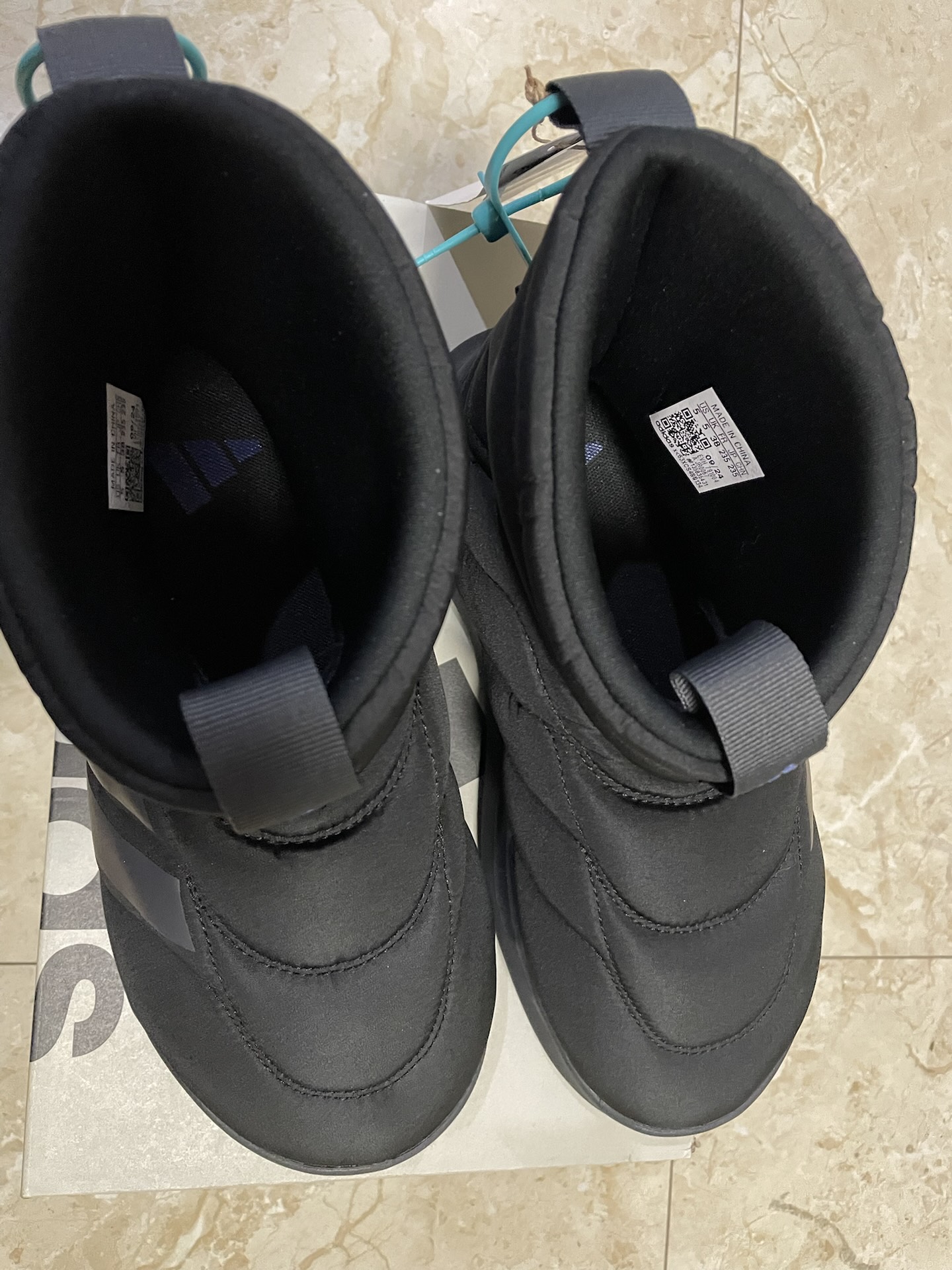 custom review-Adidas Adipuff Термостойкий Устойчивый к истиранию Против скольжения Короткие Снежные ботинки Унисекс Черный