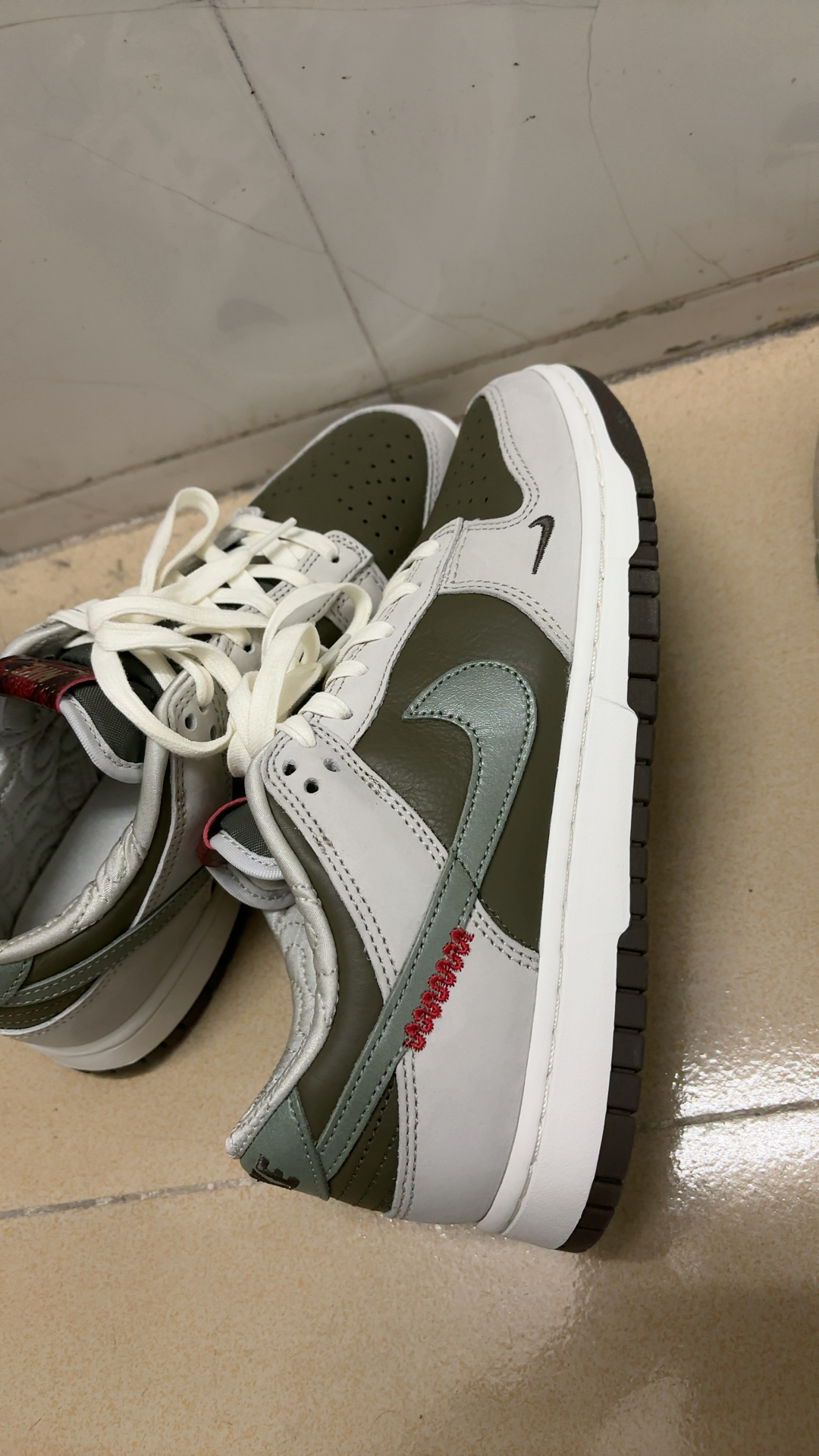 custom review-Nike Dunk Slip-on Устойчивый к истиранию Низкий Топ Скейтбординг Кроссовки Унисекс Белый Зеленый