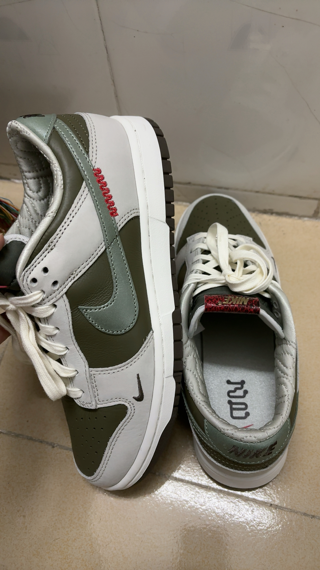 custom review-Nike Dunk Slip-on Устойчивый к истиранию Низкий Топ Скейтбординг Кроссовки Унисекс Белый Зеленый