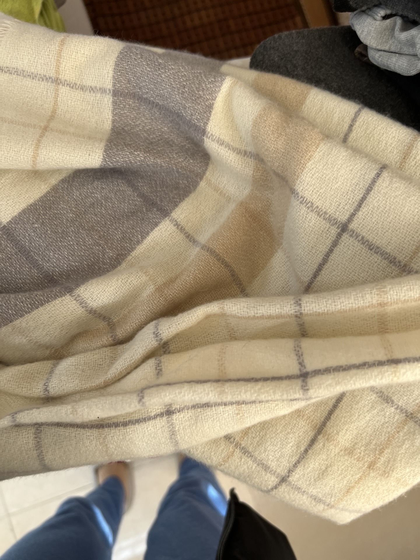 custom review-PEAK RIGHT серия Искусственный кашемир Вязаные шарфы Унисекс Экрю Черный