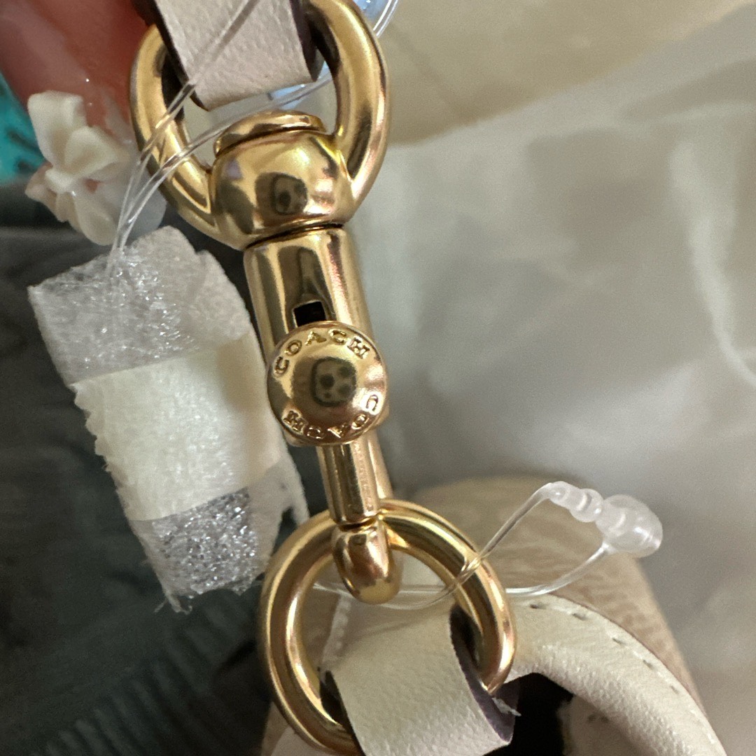 custom review-COACH Городская Сумка Tote из Покрытого Холста Сумка для покупок Сумка через плечо Сумка на одно плечо Мини Сумка для женщин Песочный Мел Белый