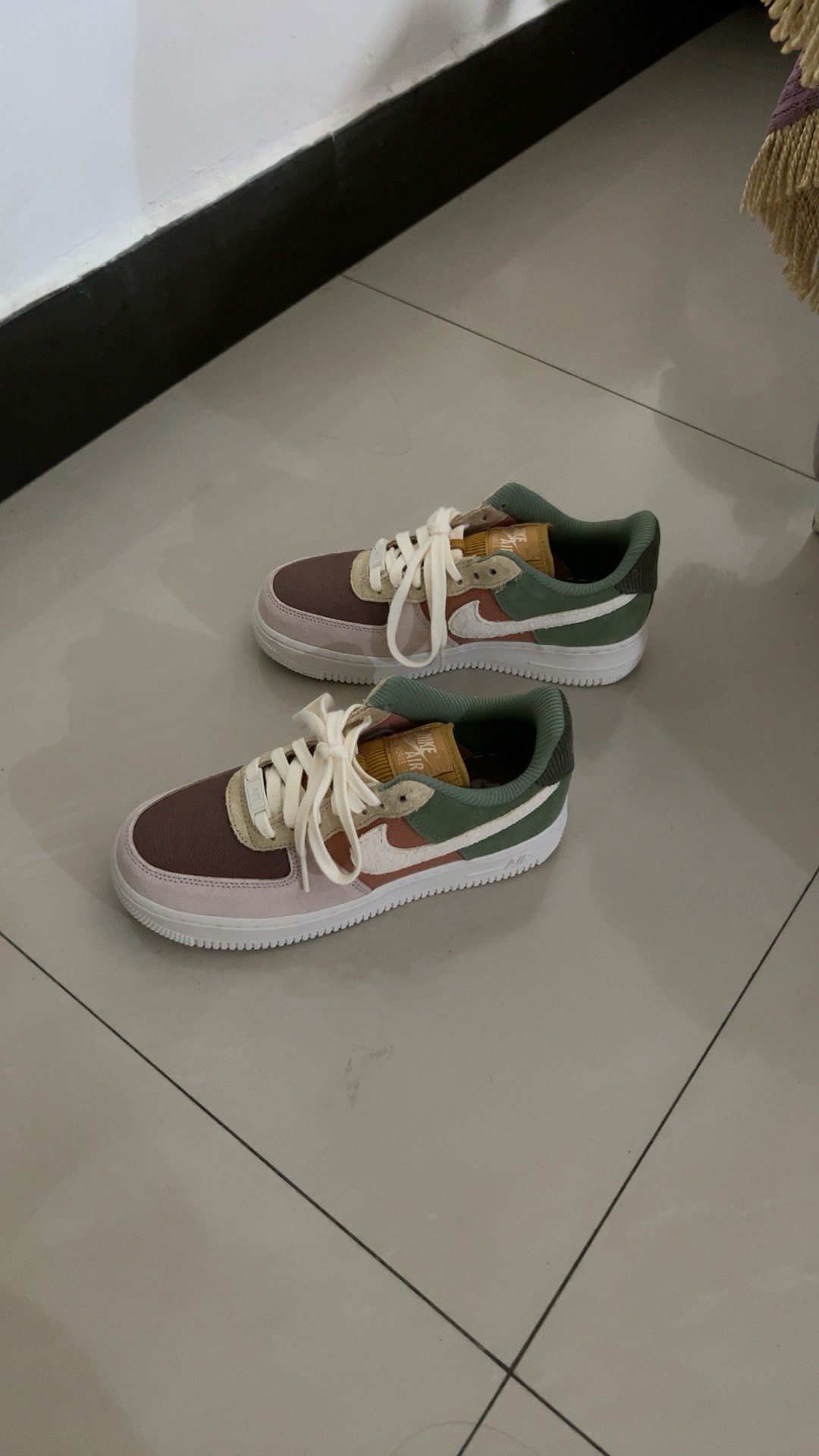 custom review-Nike Air FORCE 1 Low Топ Скейтборд Кроссовки Женские Красный Зеленый