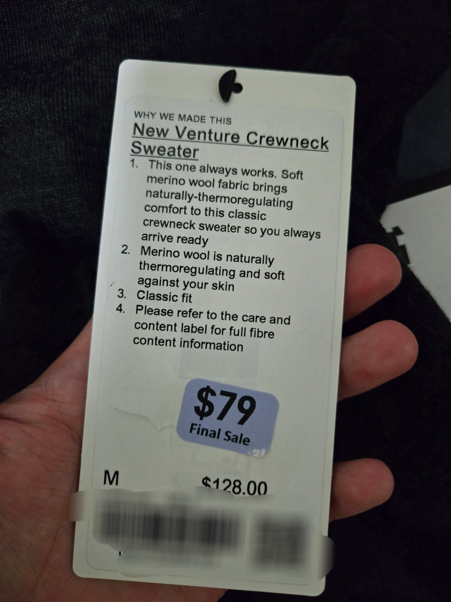 custom review-lululemon New Venture Crewneck Свитер Кашемир Свитер Мужской