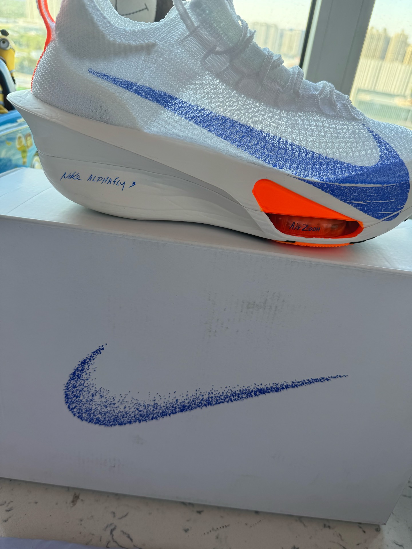 custom review-Nike Air Zoom Alphafly Next% 3 Low Топ Повседневные Беговые Кроссовки Мужские Белые Синие и Оранжевые