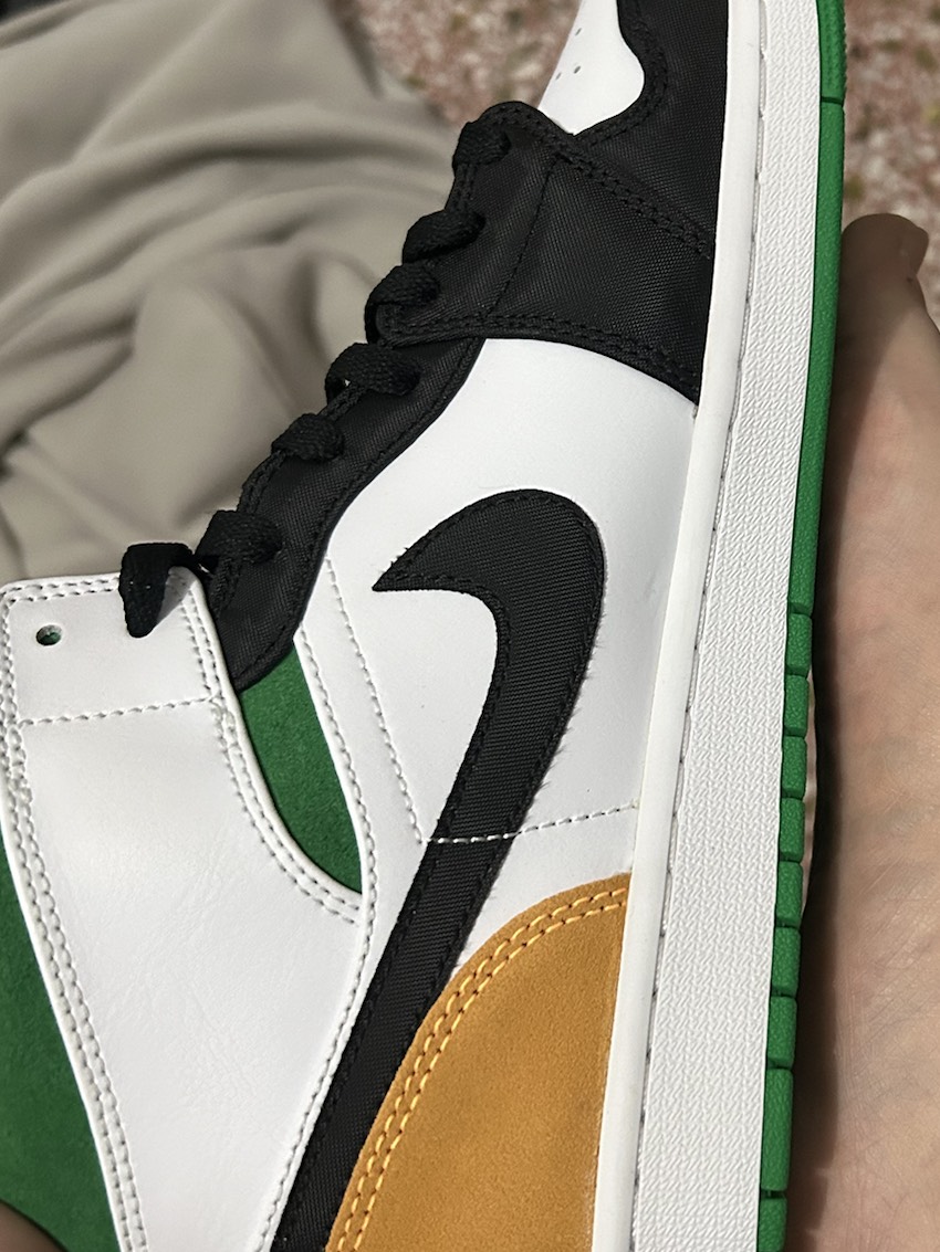 custom review-Jordan Air Jordan 1 MID SE MID Топ Винтажные баскетбольные кроссовки Мужской Белый зеленый оранжевый