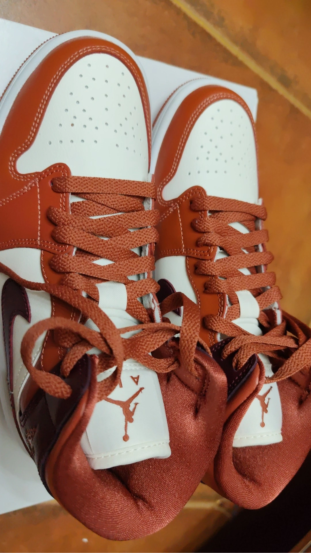 custom review-Jordan Air Jordan 1 Slip-resistant MID Топ Винтажные баскетбольные кроссовки Женские Красно-коричневый