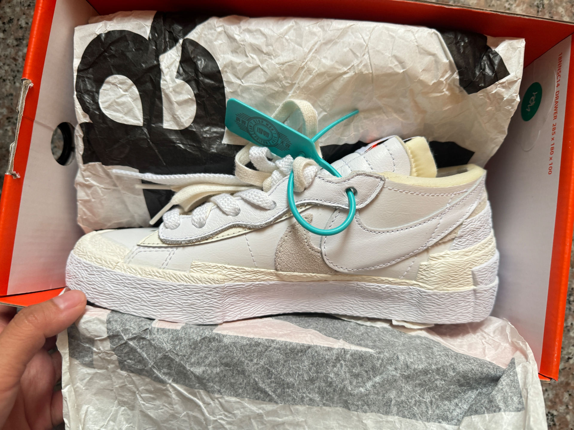 custom review-Sacai x Nike Blazer 'Белый Лакированная кожа' Низкие Кроссовки для скейтбординга Унисекс Белый