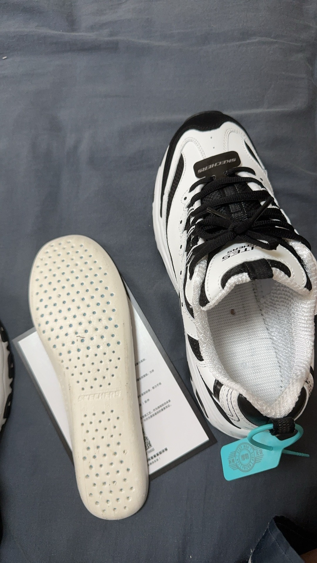 custom review-Skechers D'LITES 1,0 Амортизация и Дышащий Низкий Топ Повседневная Обувь Мужская Белый Черный