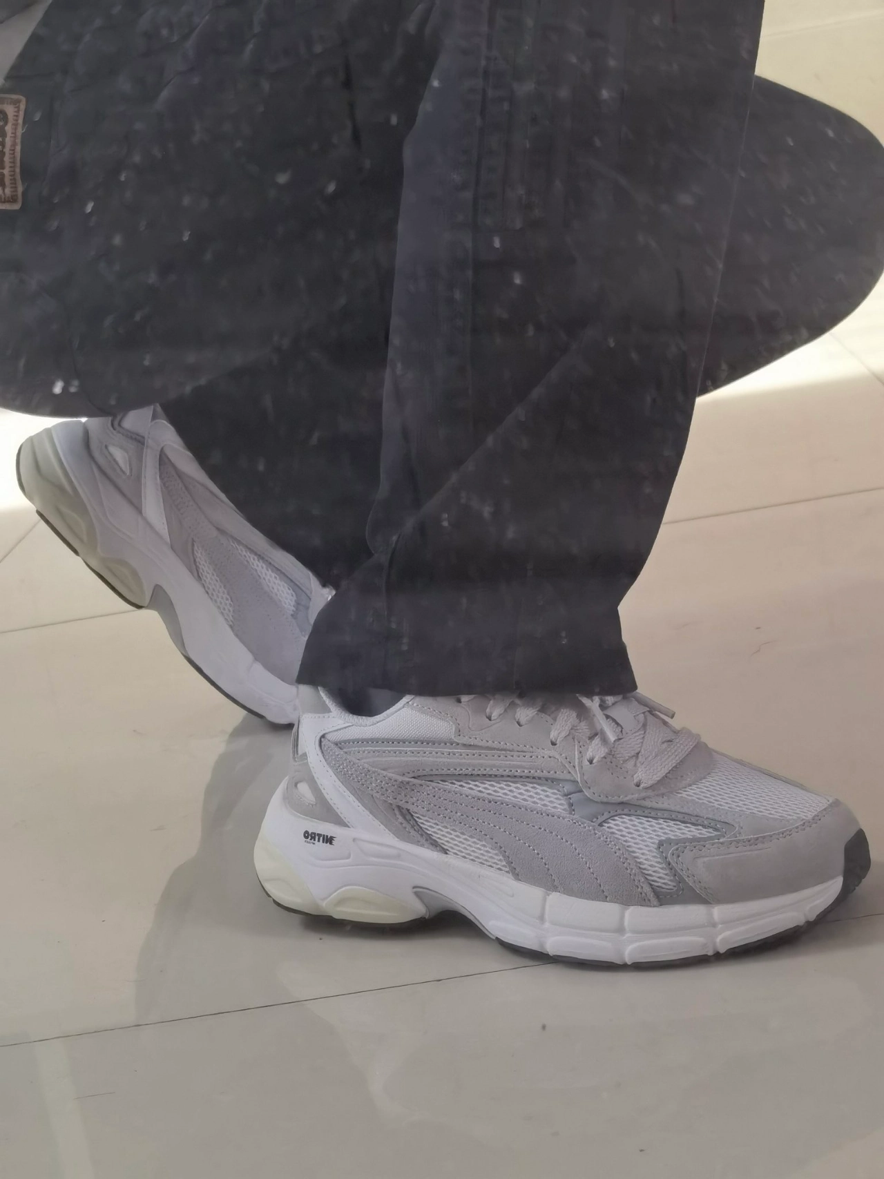 custom review-PUMA Tevaris Nitro Износостойкий Дышащий Покрытие Низкий Топ Casual Унисекс Серый