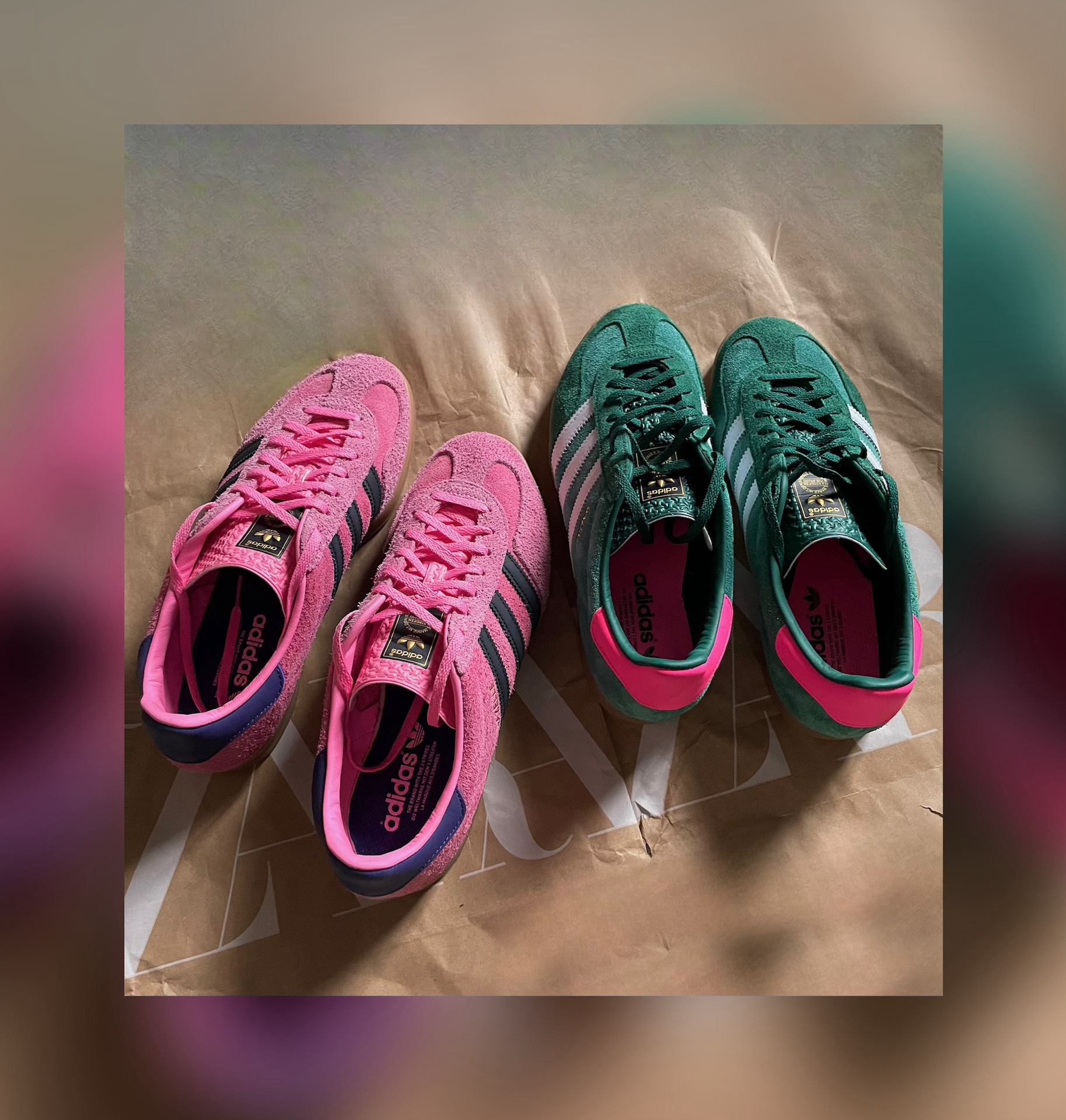 custom review-Adidas Originals Gazelle Indoor Collegiate Green Lucid Pink Women's
