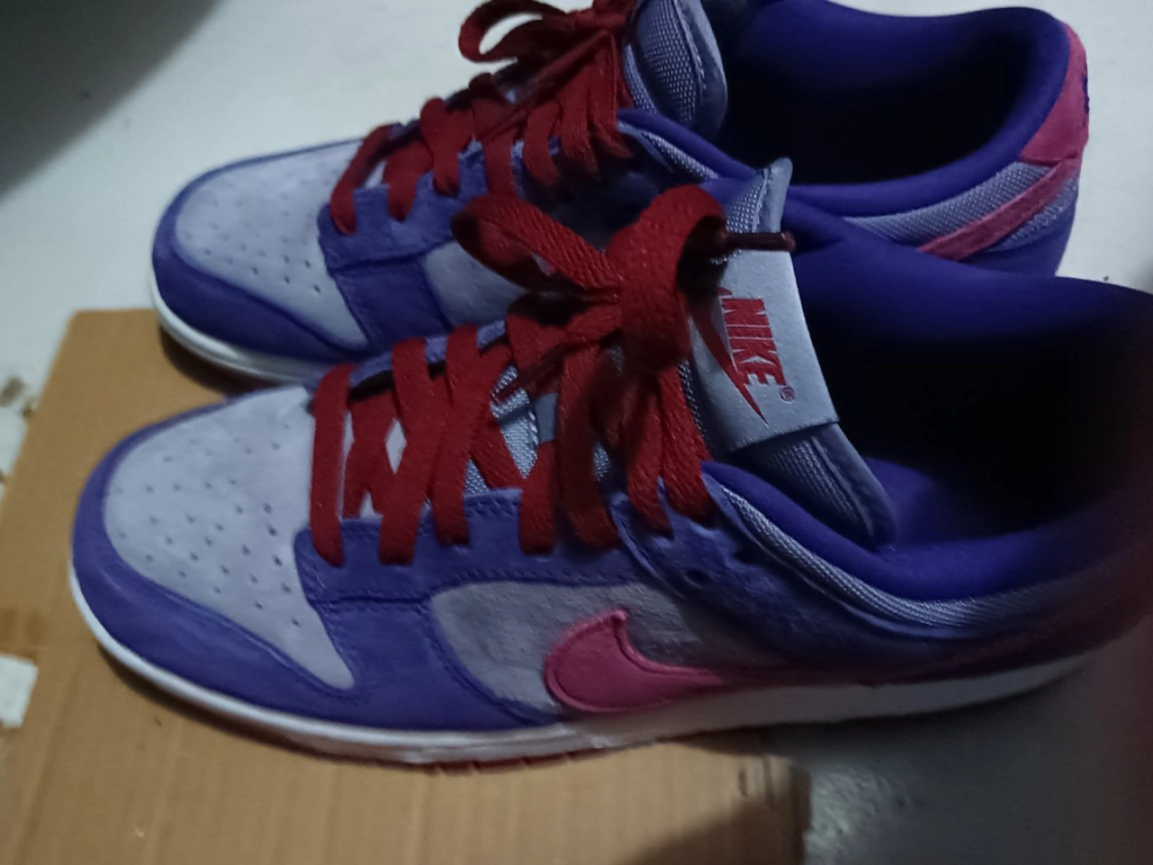 custom review-Nike Dunk Low Топ Скейтборд Кроссовки Унисекс Малиновый Фиолетовый Выпуск 2024