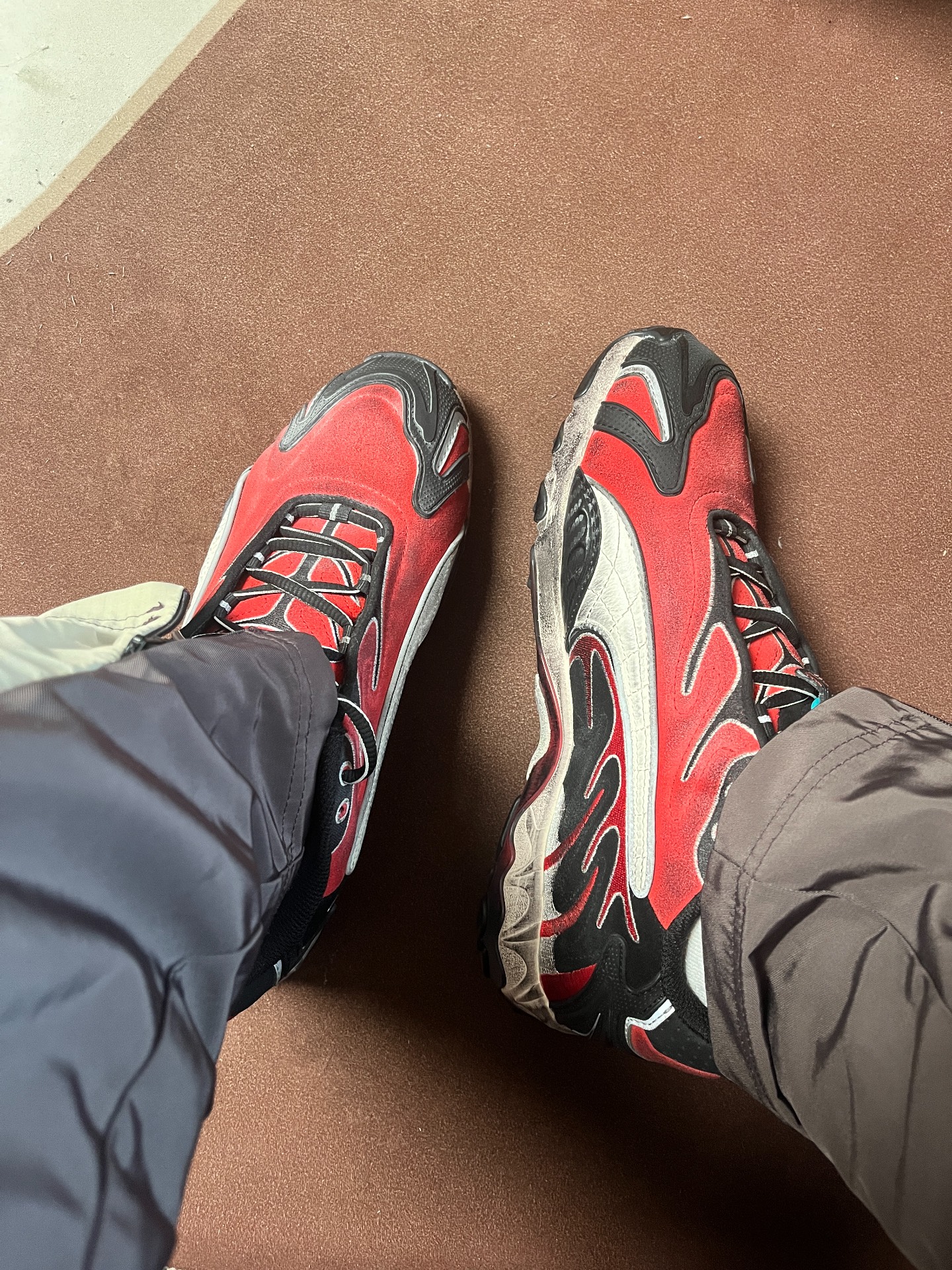 custom review-ASAP ROCKY X PUMA Inhale Аbrasion Resistant Дышащий Низкий Топ Повседневная Обувь Унисекс Красный Коричневый