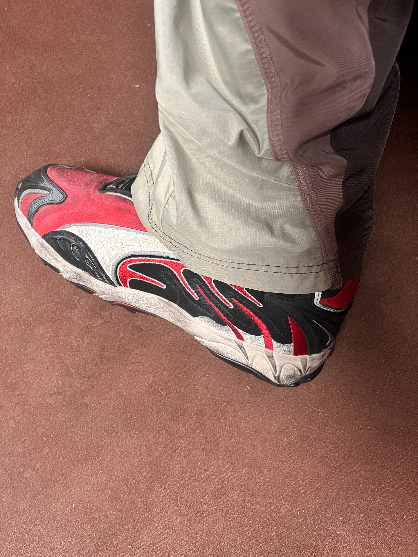 custom review-ASAP ROCKY X PUMA Inhale Аbrasion Resistant Дышащий Низкий Топ Повседневная Обувь Унисекс Красный Коричневый