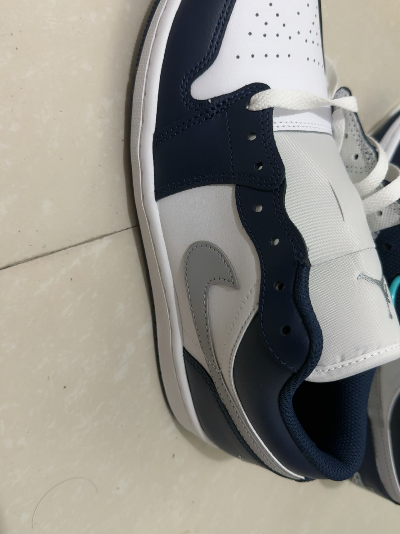 custom review-Jordan Air Jordan 1 Slip-Resistant Low Top Винтажные Баскетбольные Кроссовки Мужские Белый Синий