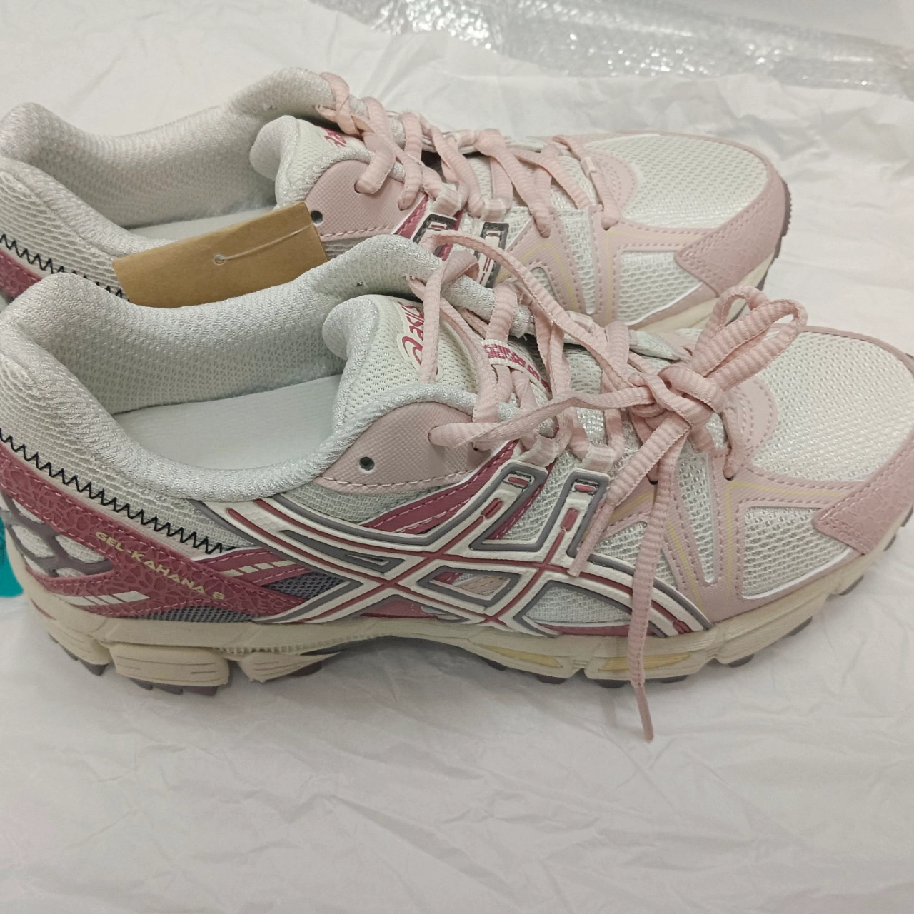 custom review-Asics Gel Kahana 8 White Pink Women's