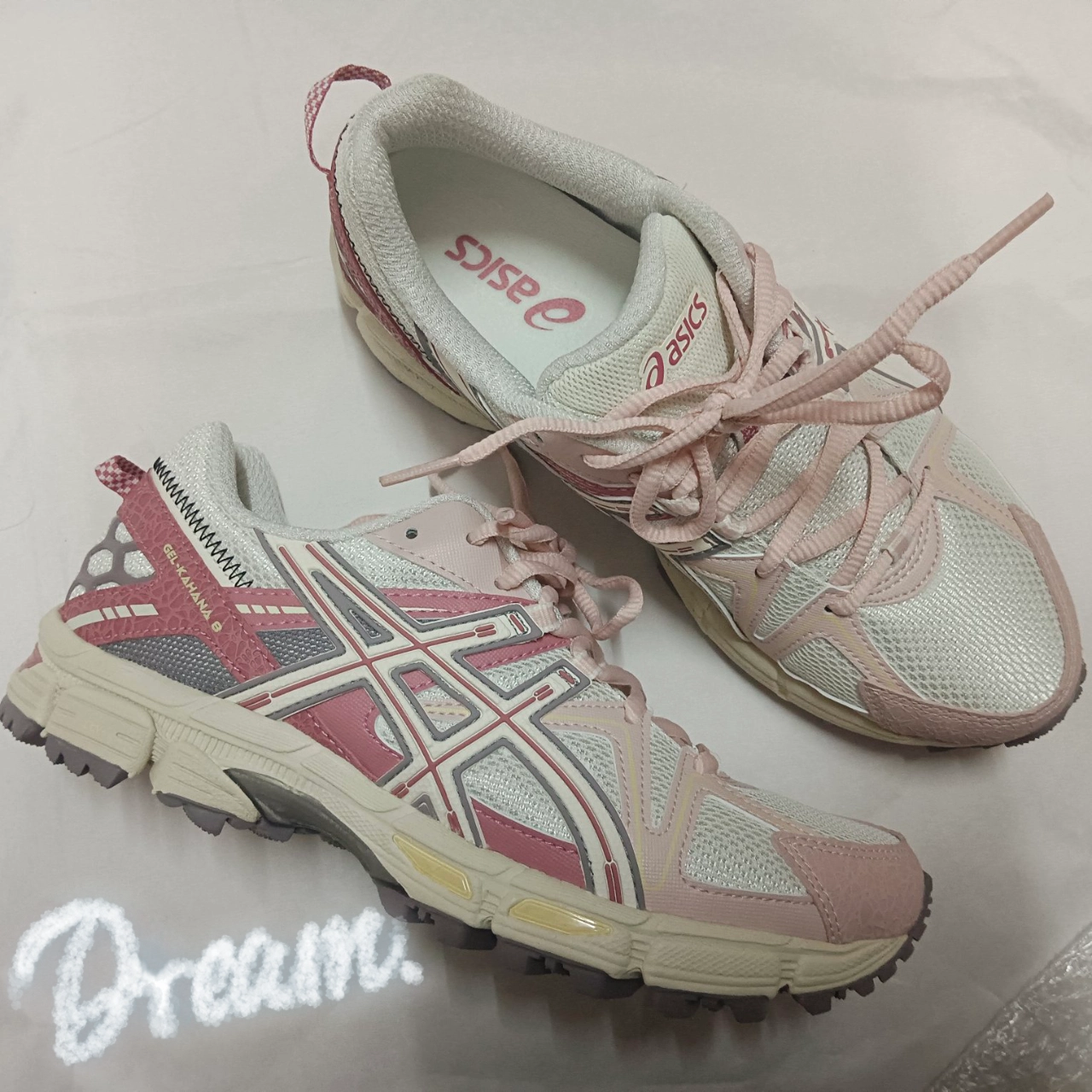 custom review-Asics Gel Kahana 8 White Pink Women's