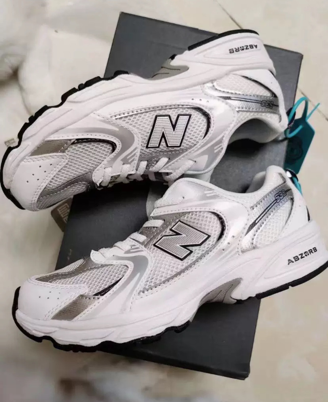 custom review-New Balance NB 530 Устойчивые к истиранию низкие беговые кроссовки Черный Белый для детей