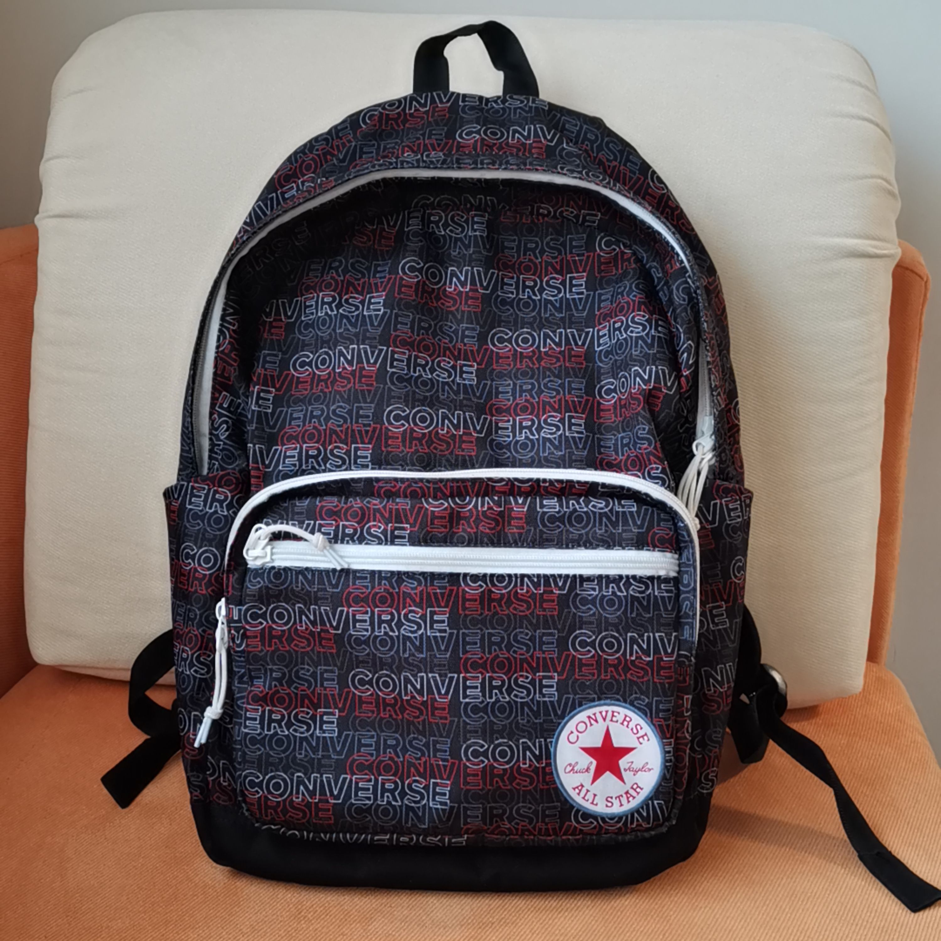 converse 匡威 品牌logo印花 涤纶 书包背包双肩包 男女同款情侣款