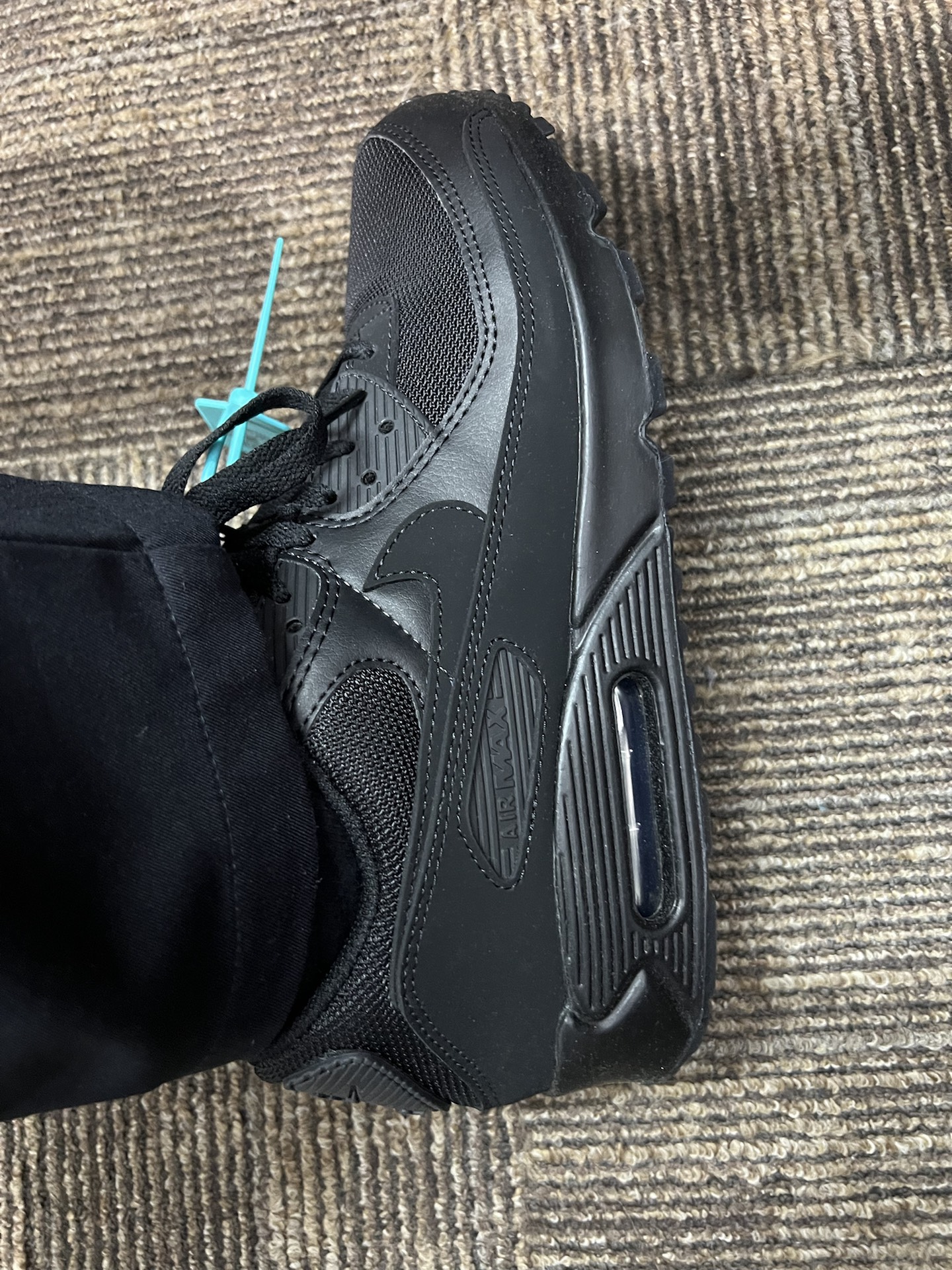 custom review-Nike Air Max 90 Амортизация устойчивый к истиранию дышащий низкий топ воздушная подушка повседневная беговая обувь мужская черная