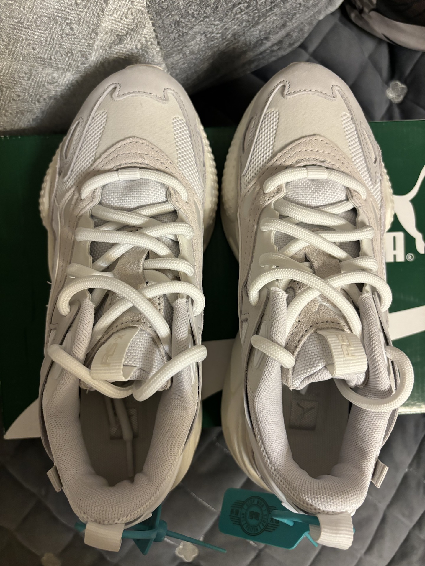 custom review-PUMA RS X Efekt Prm Abrasion Resistant Низкий Топ Повседневная Обувь Унисекс Белый Серый