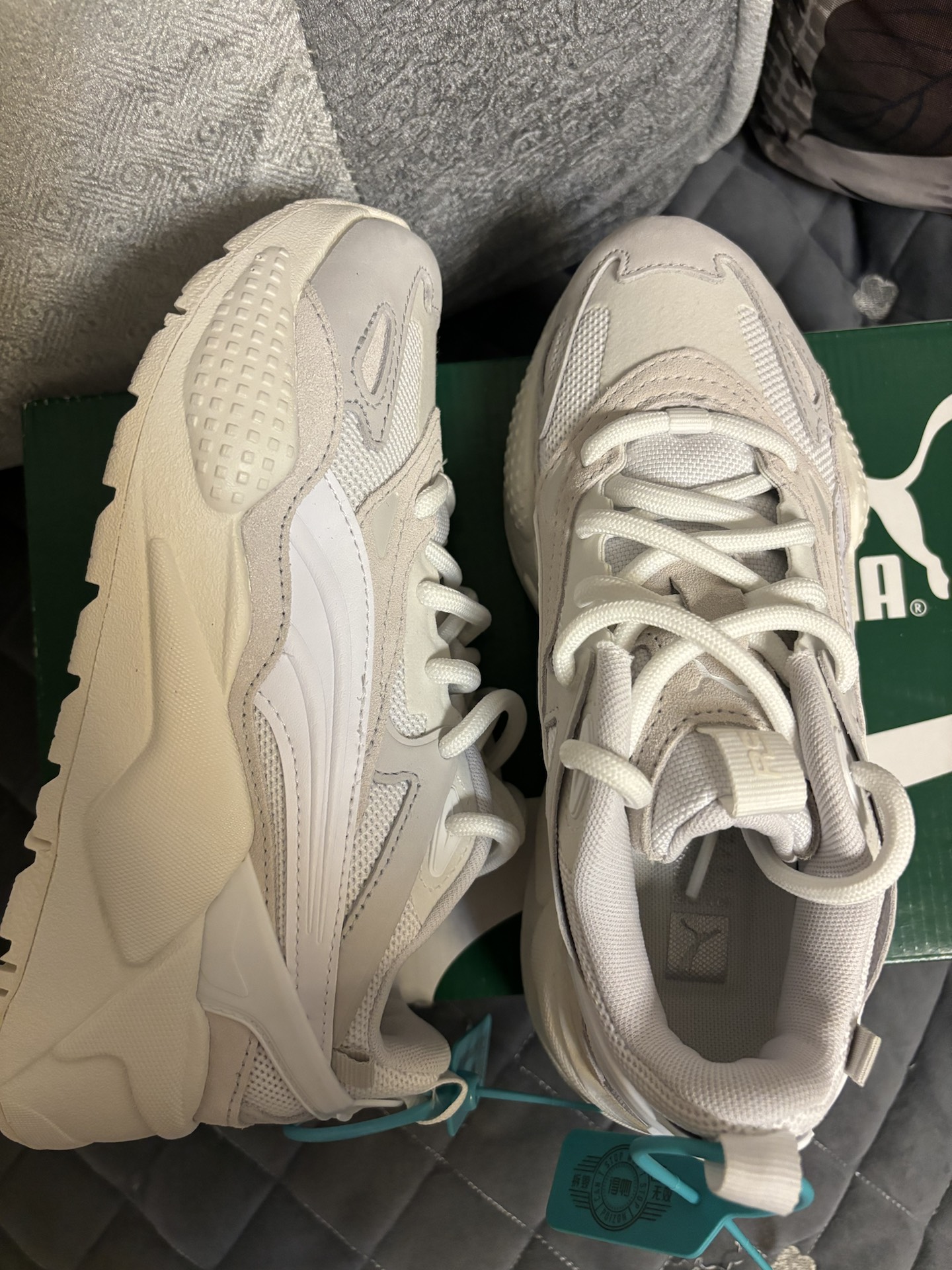 custom review-PUMA RS X Efekt Prm Abrasion Resistant Низкий Топ Повседневная Обувь Унисекс Белый Серый