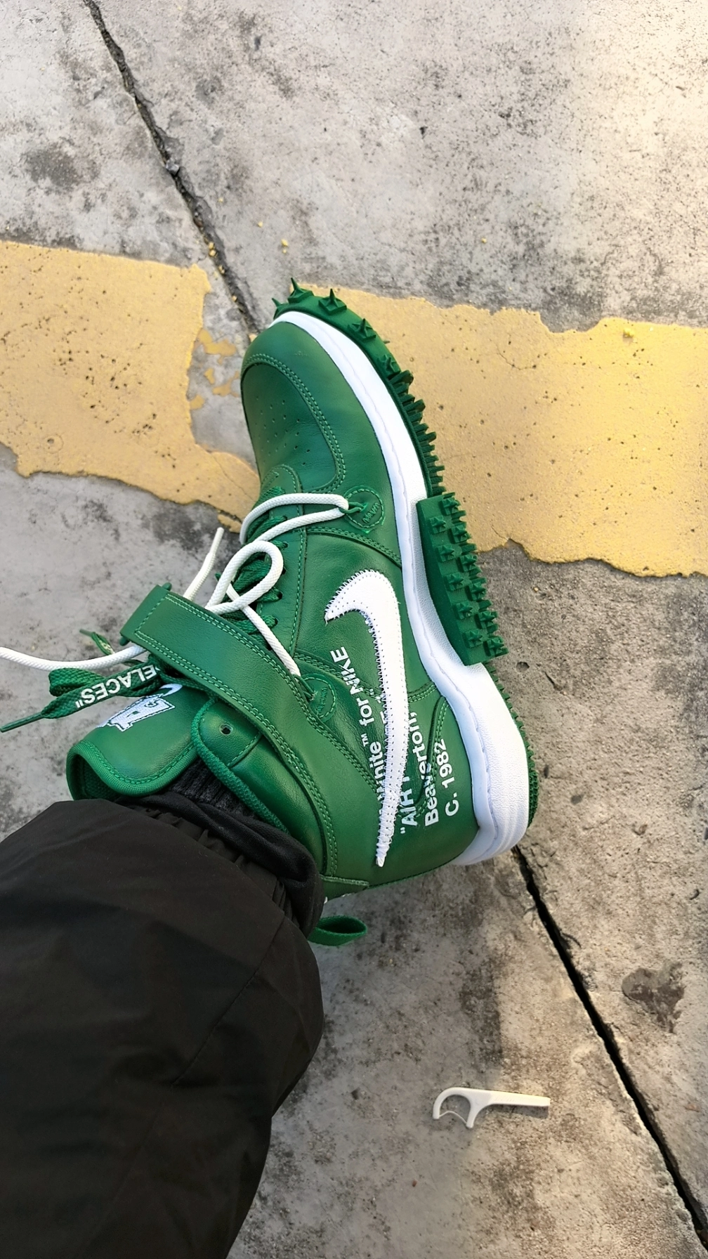 custom review-Off Белый x Nike Air FORCE 1 'Сосновый зеленый' MID Топ Модный Повседневная Скейтборд Обувь Унисекс Бирюзовый