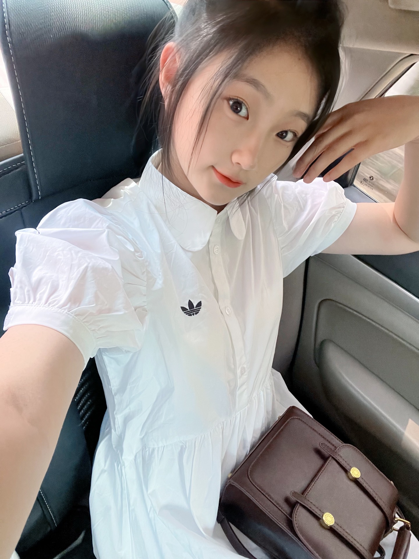 custom review-Adidas Originals Короткое платье с короткими рукавами для женщин белое