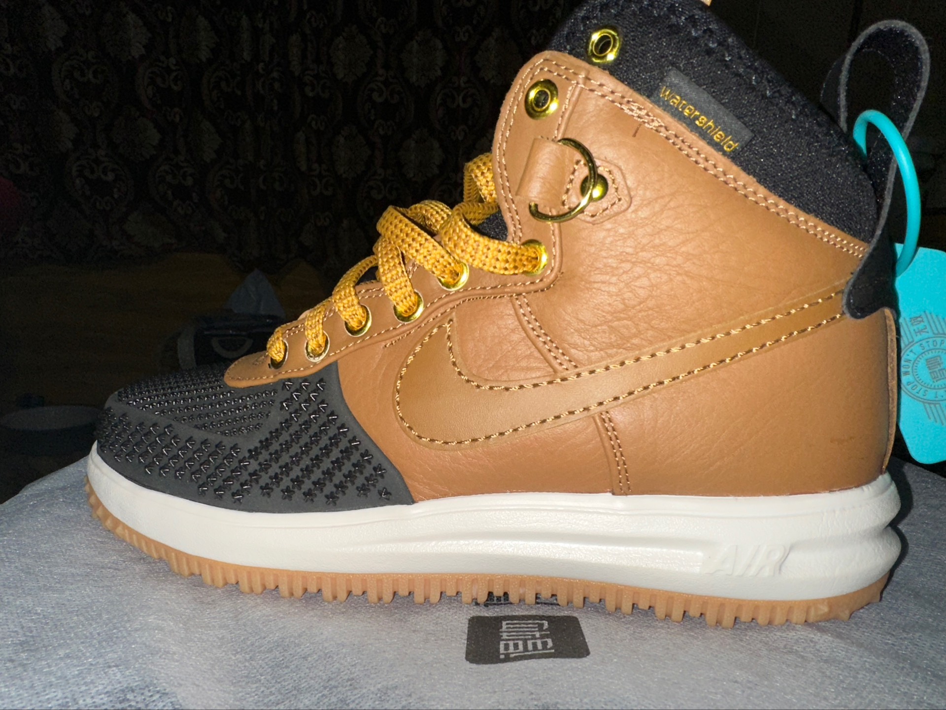 custom review-Nike Lunar Force 1 Slip-on Устойчивый к истиранию MID Скейтбординг Мужской Коричневый Черный