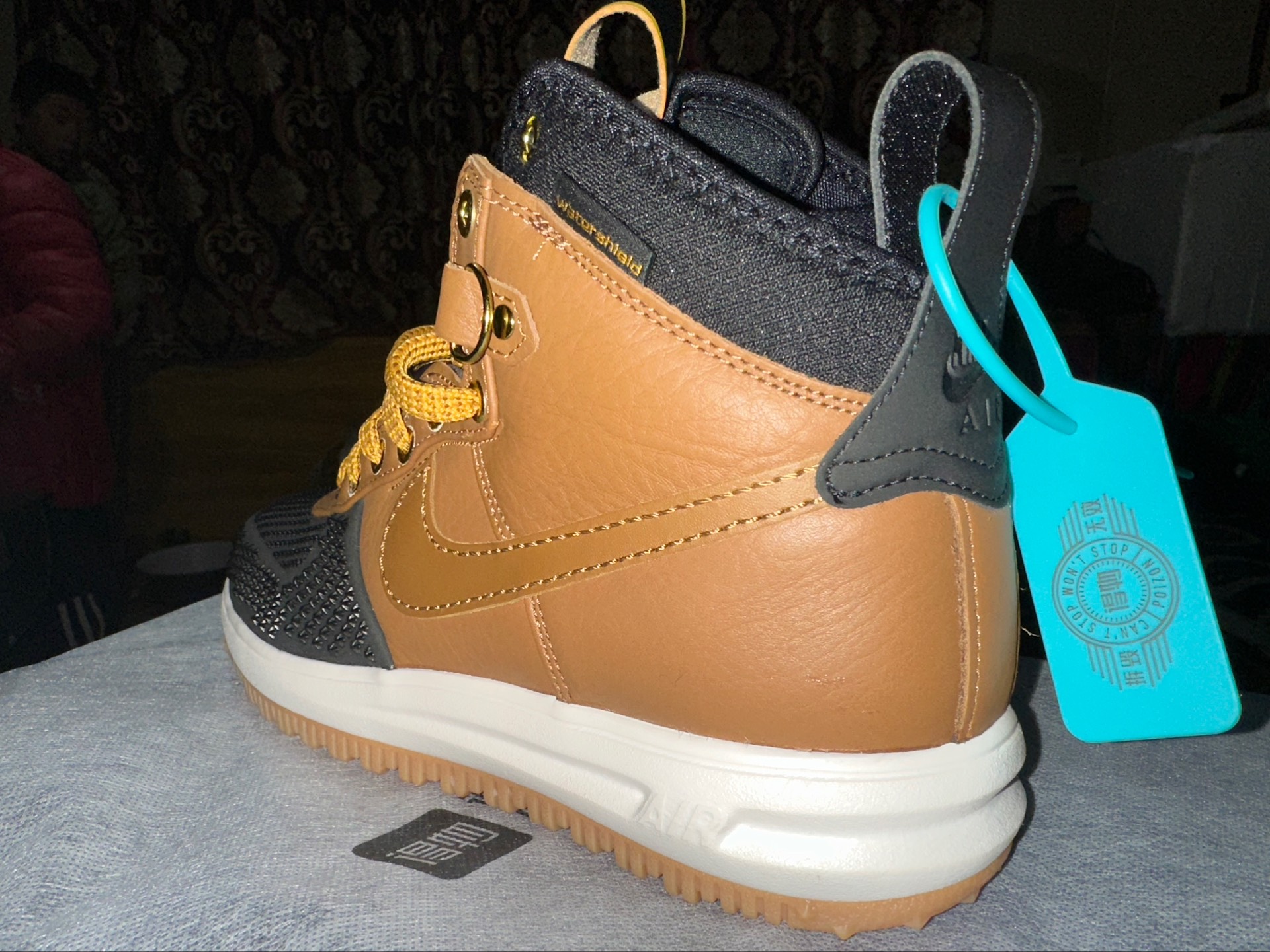custom review-Nike Lunar Force 1 Slip-on Устойчивый к истиранию MID Скейтбординг Мужской Коричневый Черный