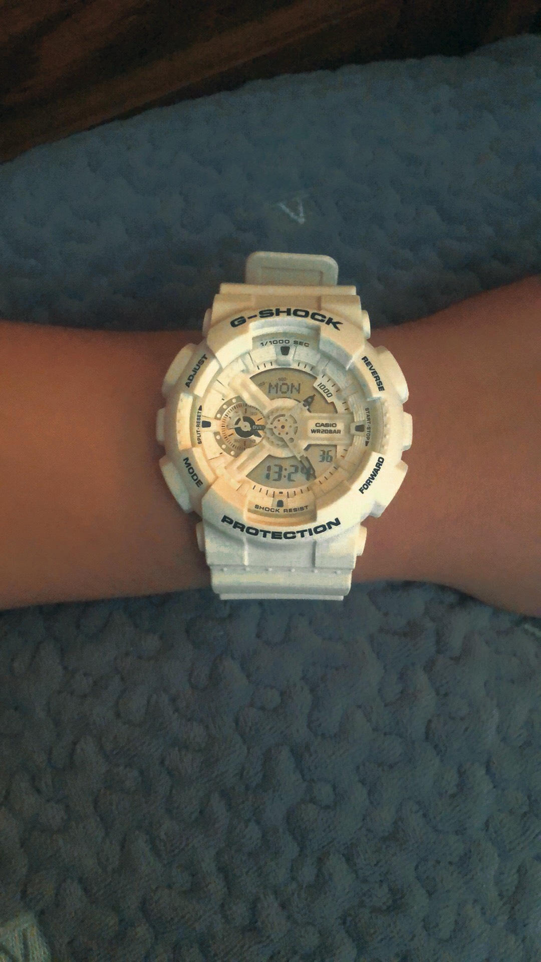 custom review-G Shock Пляжная Тема Кварцевый Механизм Смольный Ремешок Часы МЕЧЕТНЫЕ ЧАСЫ Белый Циферблат