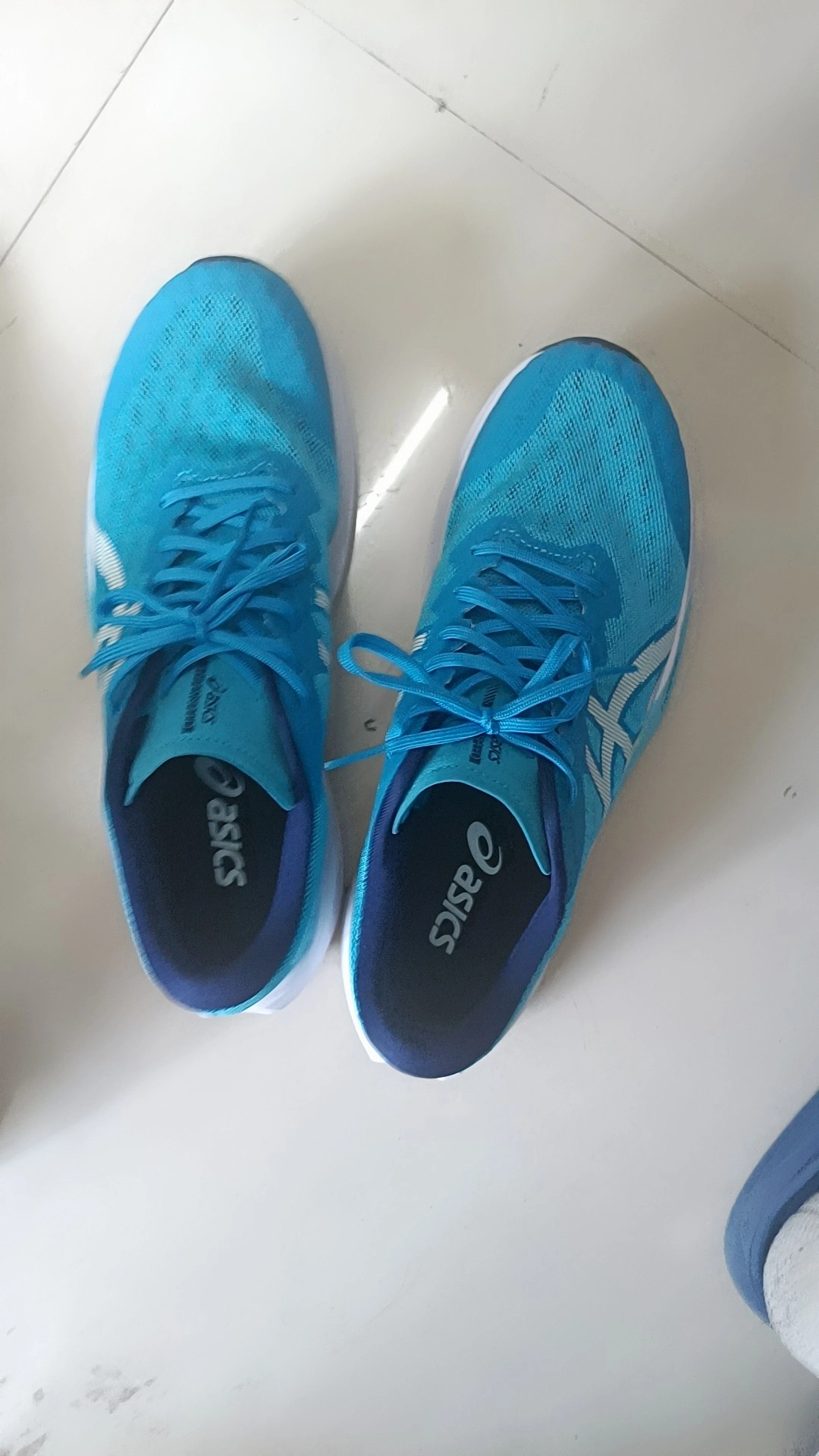 custom review-ASICS HYPER SPEED 4 Амортизация Противоскользящая Низкий Верх Тренировочная Беговая Обувь Мужская Синие Белые