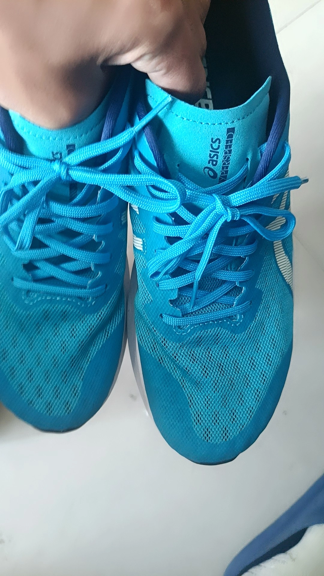 custom review-ASICS HYPER SPEED 4 Амортизация Противоскользящая Низкий Верх Тренировочная Беговая Обувь Мужская Синие Белые