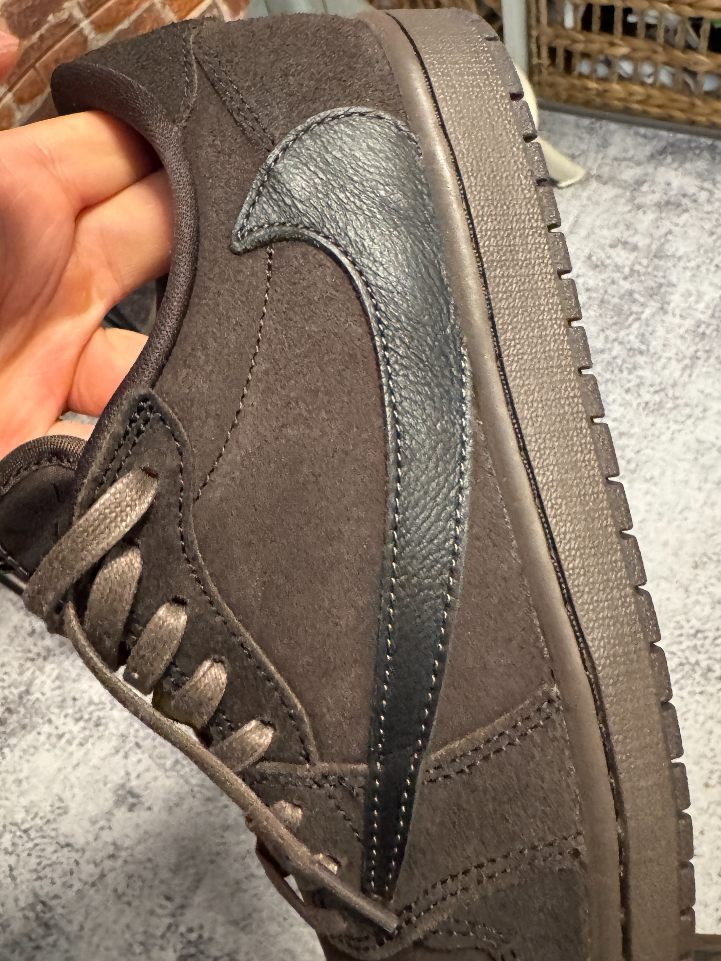 custom review-Travis Scott x Jordan Air Jordan 1 Износостойкий Дышащий Низкий Топ Винтажные Баскетбольные Кроссовки Унисекс Черный Коричневый