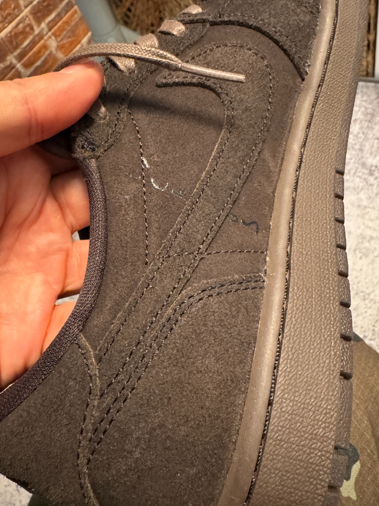 custom review-Travis Scott x Jordan Air Jordan 1 Износостойкий Дышащий Низкий Топ Винтажные Баскетбольные Кроссовки Унисекс Черный Коричневый