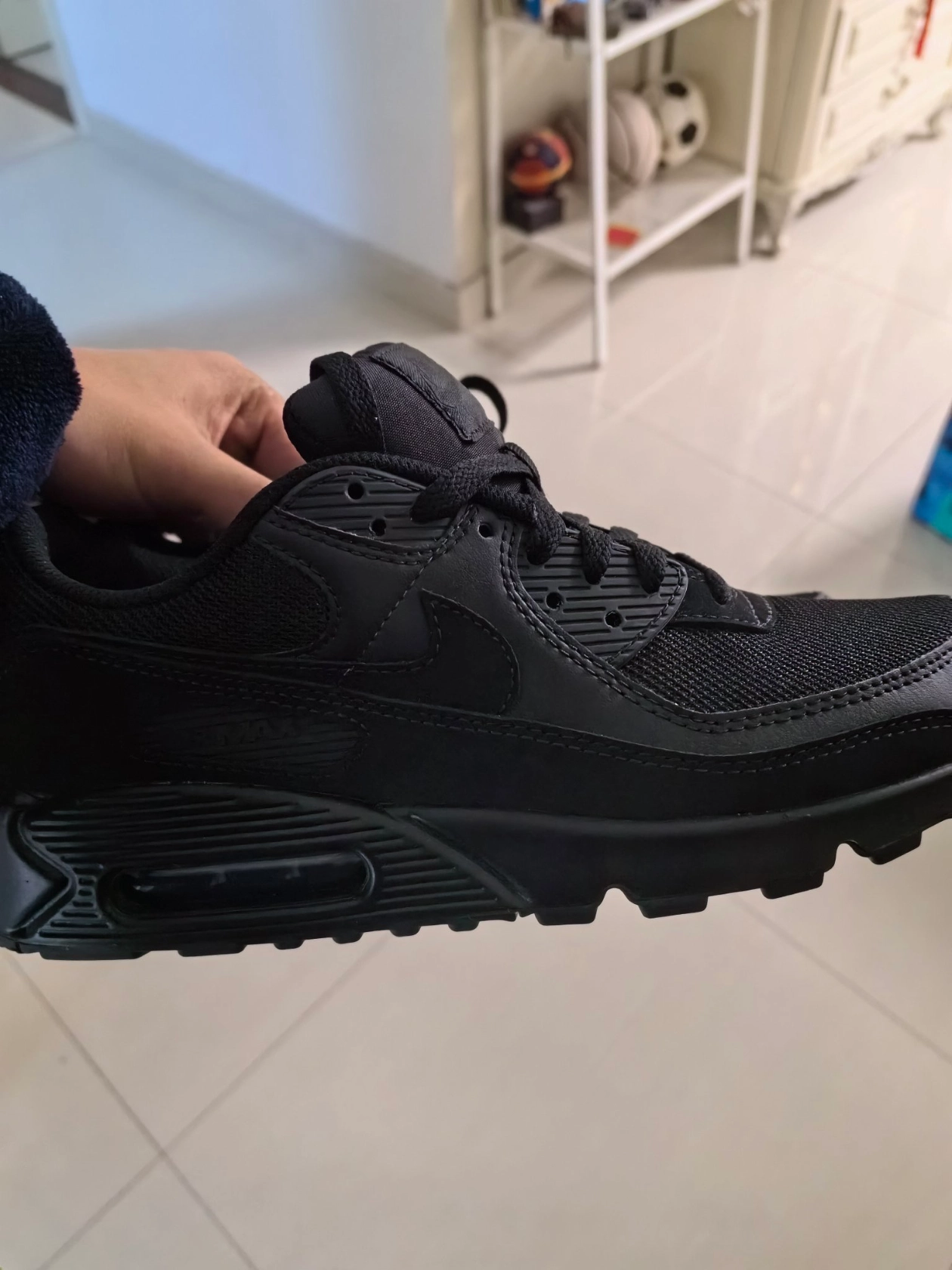 custom review-Nike Air Max 90 Амортизация устойчивый к истиранию дышащий низкий топ воздушная подушка повседневная беговая обувь мужская черная