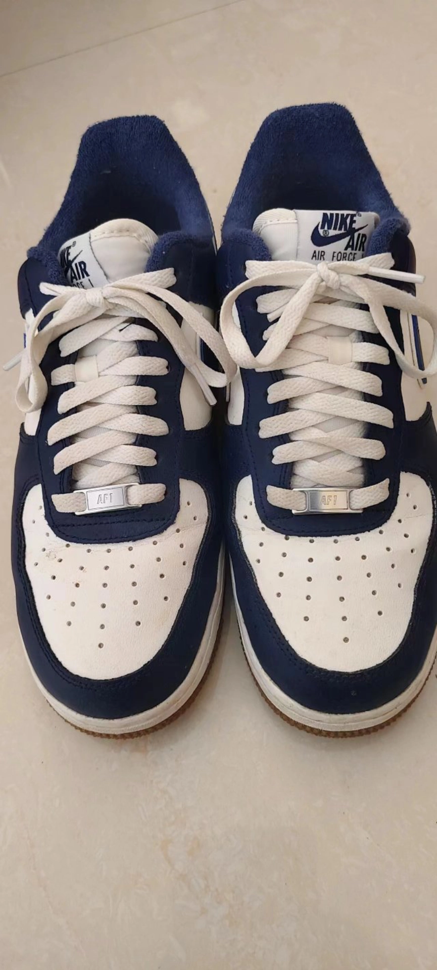 custom review-Nike Air FORCE 1 Low Топ Скейтборд Кроссовки Мужские Белые Синие