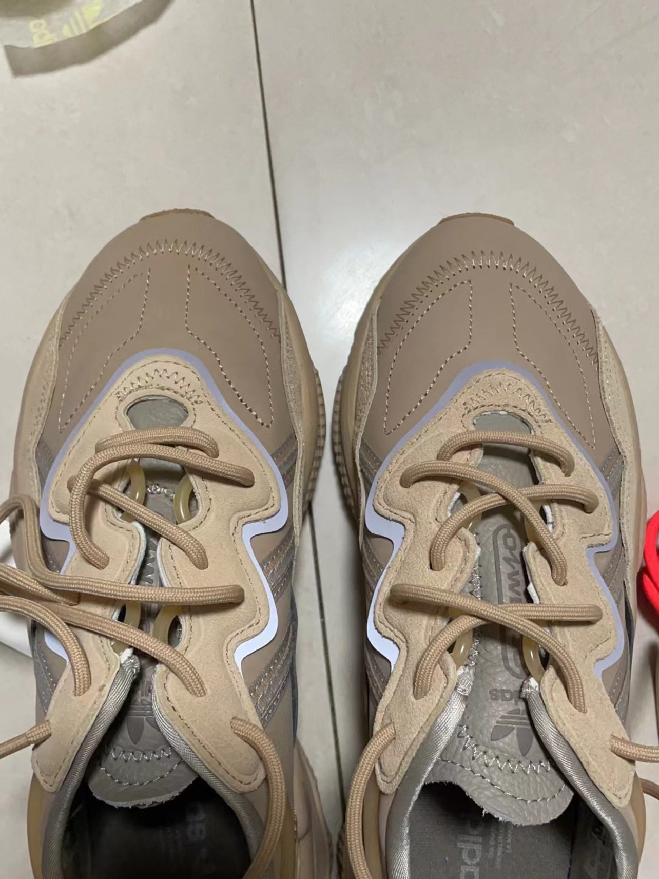 custom review-Adidas Originals Ozweego Бледный Телесный Нескользящий Легкий Низкий Топ Повседневная Обувь Унисекс Коричневый