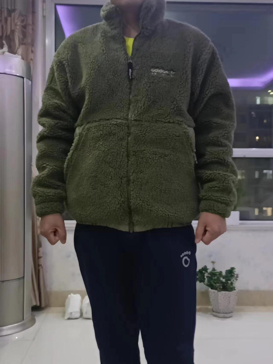 custom review-Adidas Originals Шерпа Куртка Мужская Зеленая