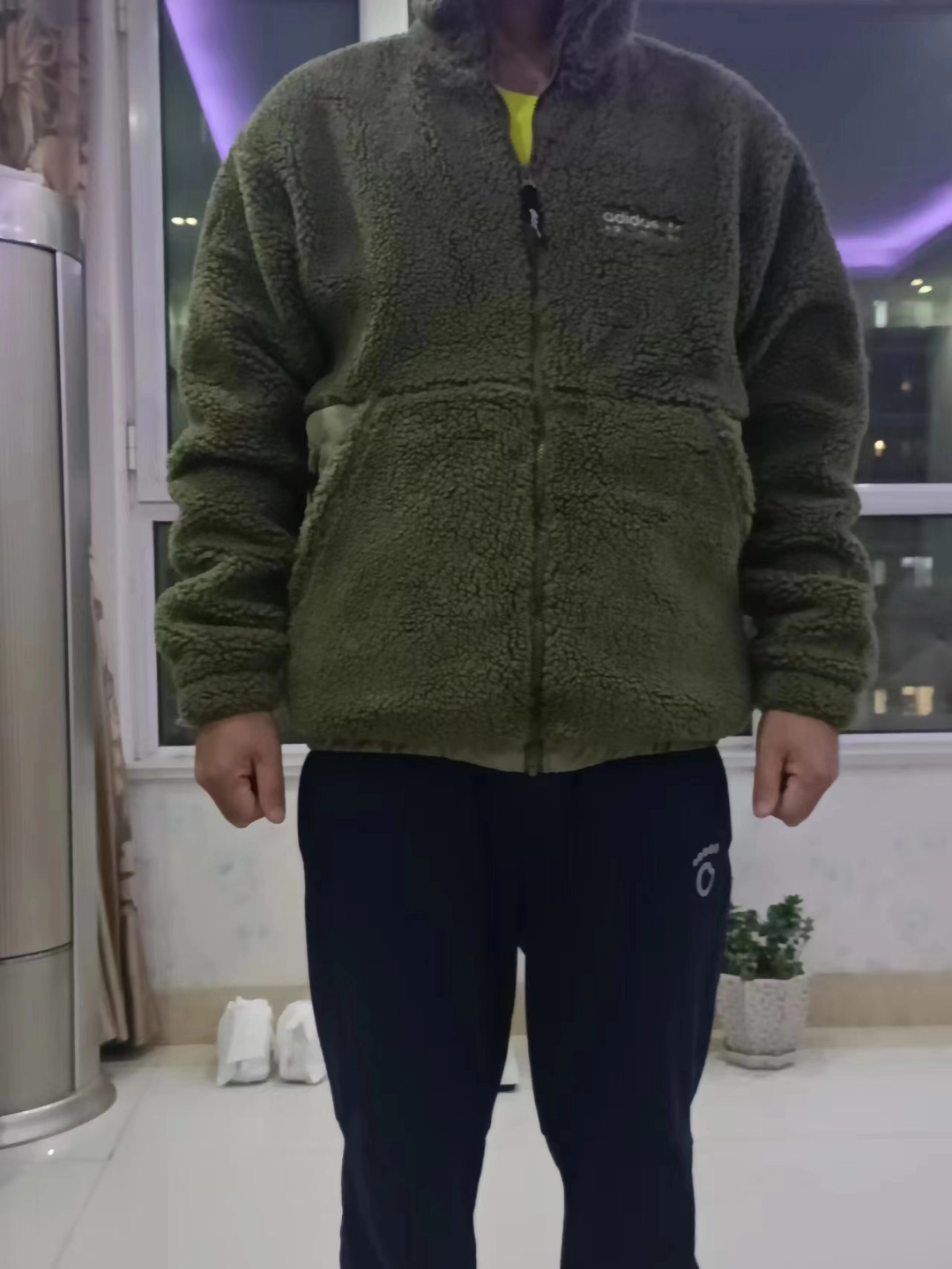 custom review-Adidas Originals Шерпа Куртка Мужская Зеленая