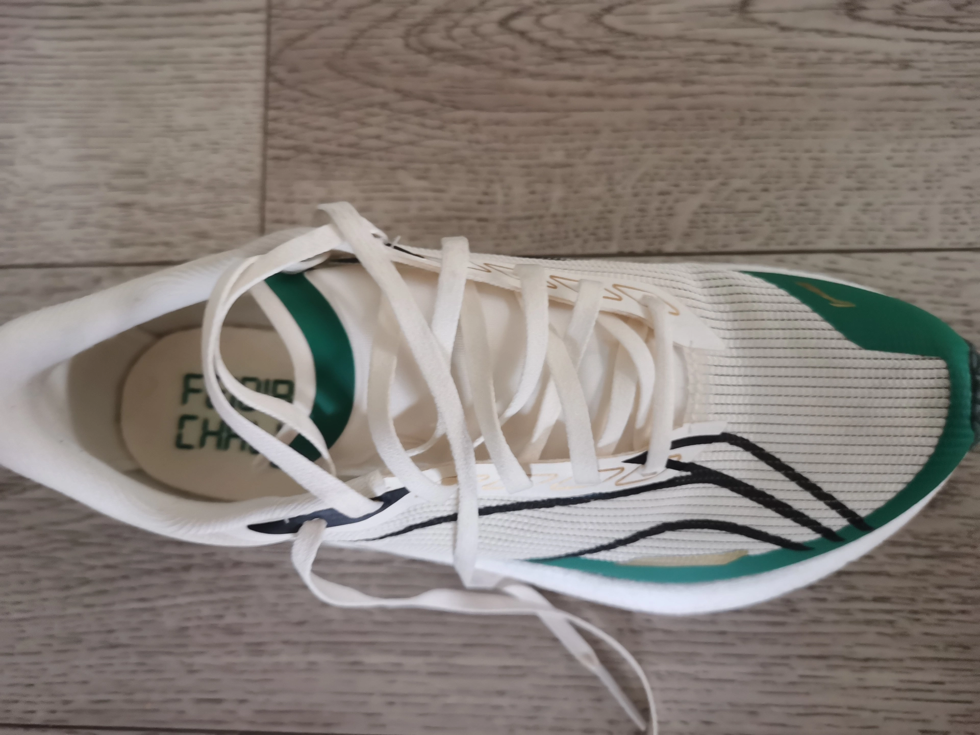 custom review-Feidian 4 Challenger Беговые кроссовки Низкий топ Экрю Каменный зеленый Мужской