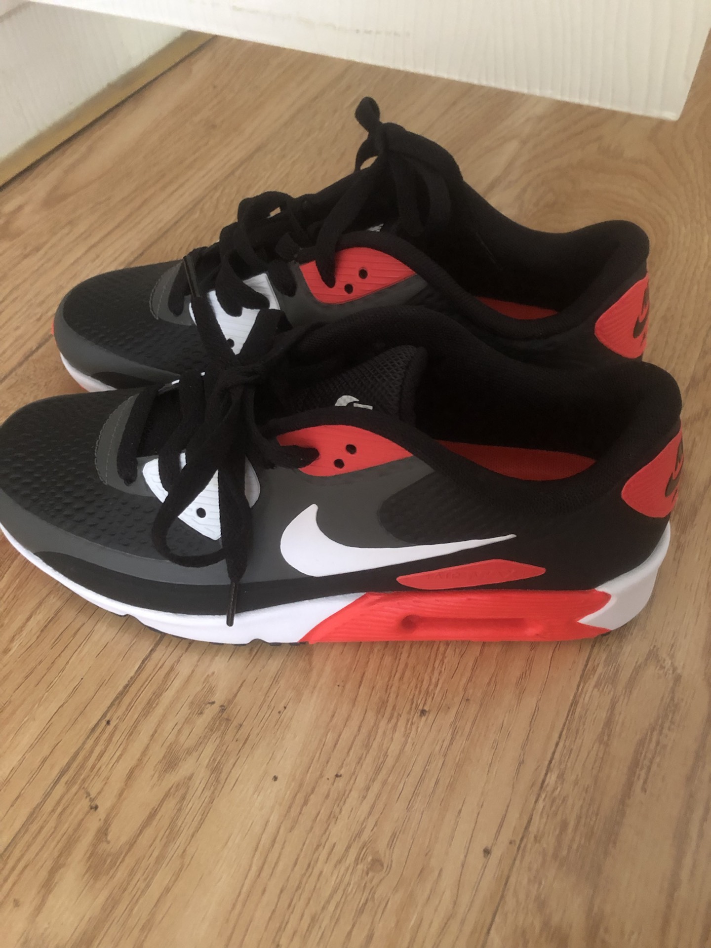 custom review-Nike Air Max 90 г Abrasion Resistant Низкий Топ Casual Унисекс Черный Красный